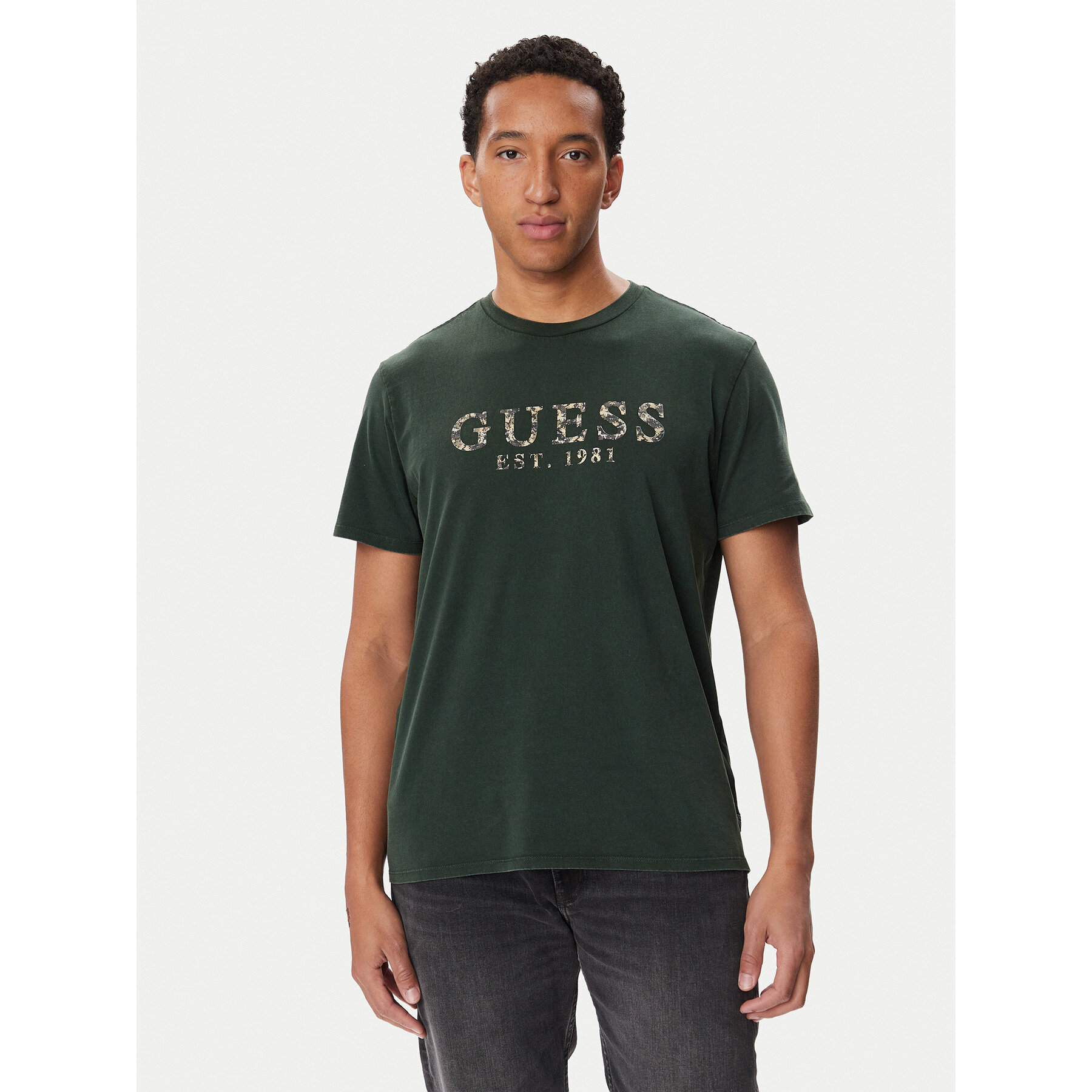Guess T-Shirt M6BI73 K6674 Dunkelgrün Regular Fit