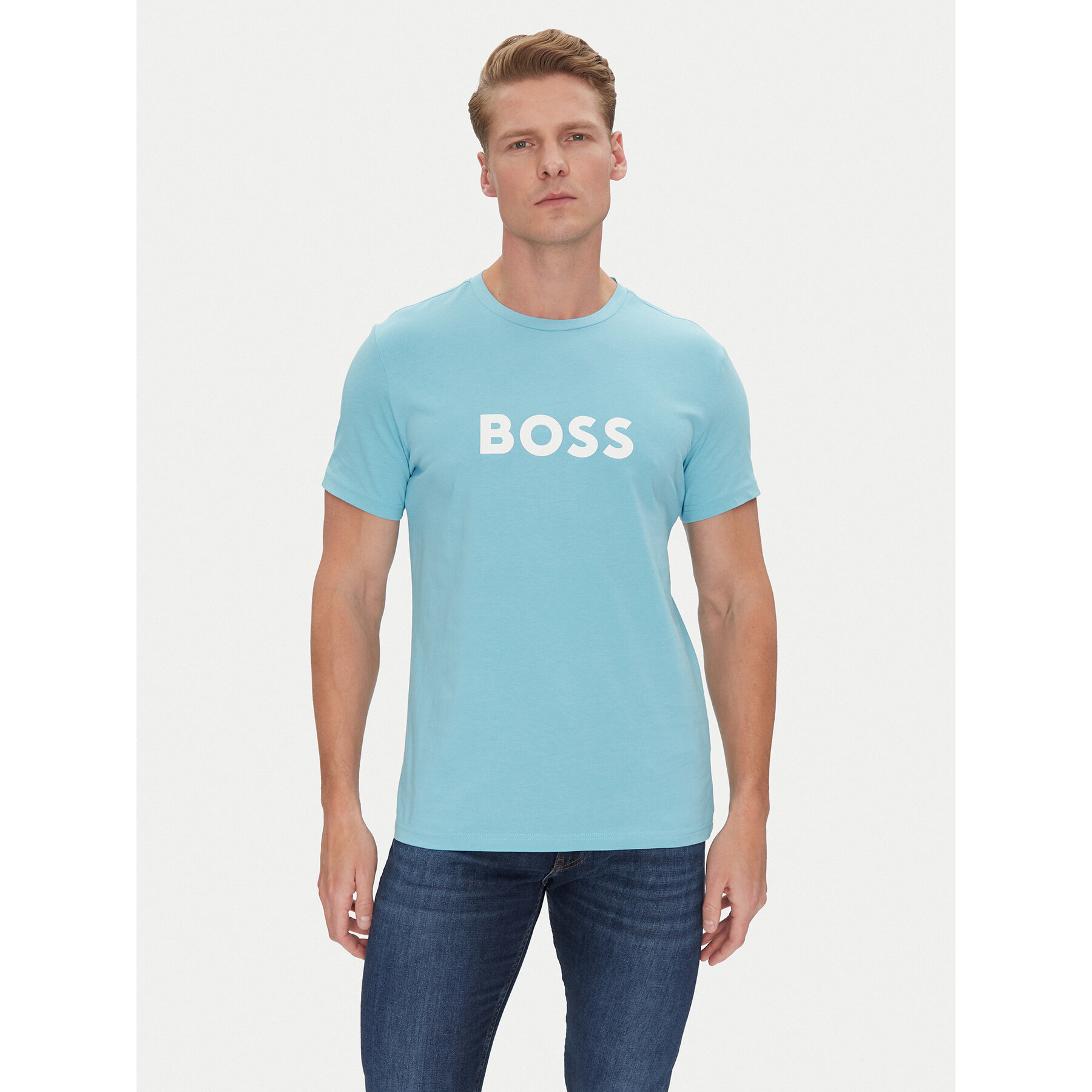 BOSS Póló 50491706 Kék Regular Fit