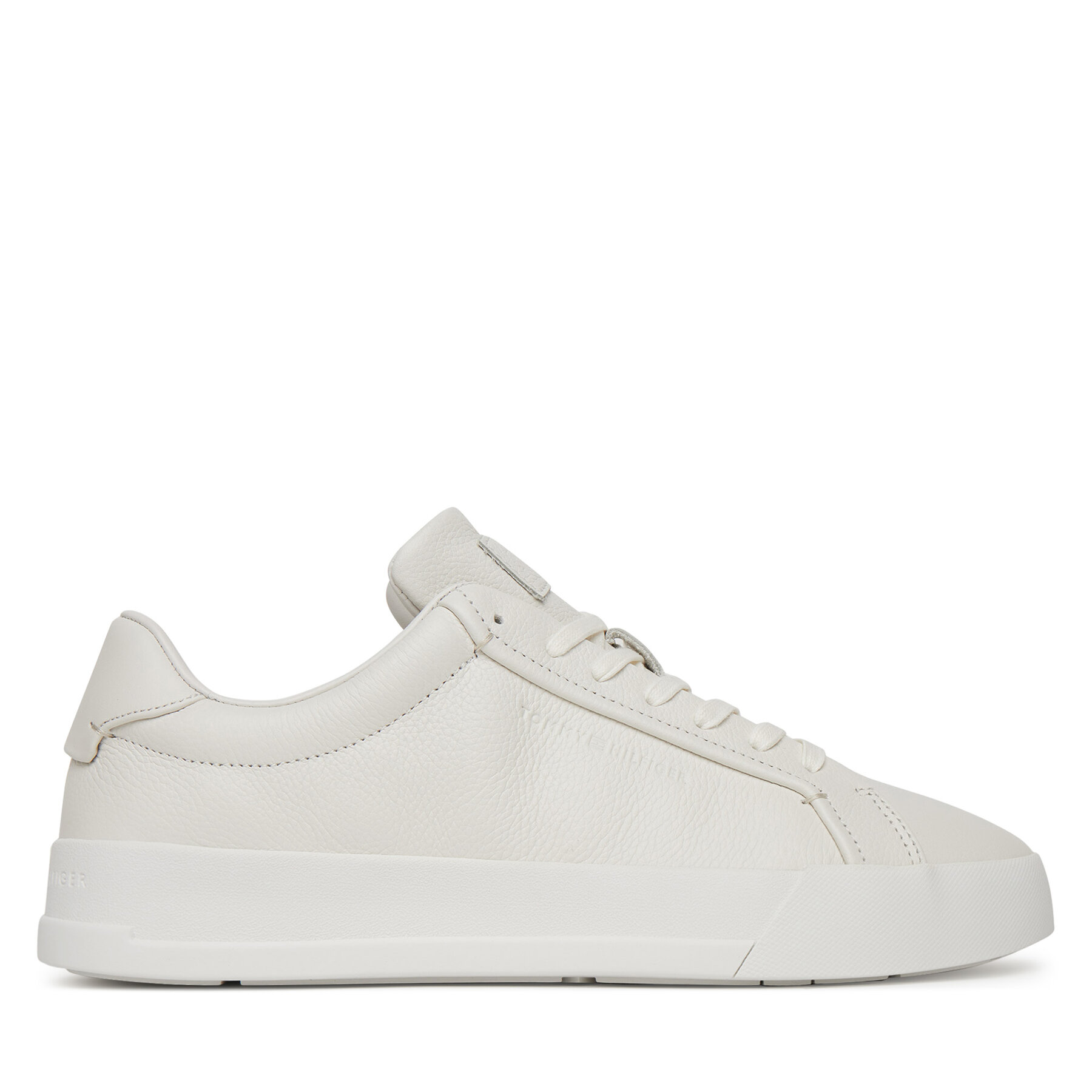 Sneakersy Tommy Hilfiger Court Best Tumbled Lth FM0FM05324 Écru