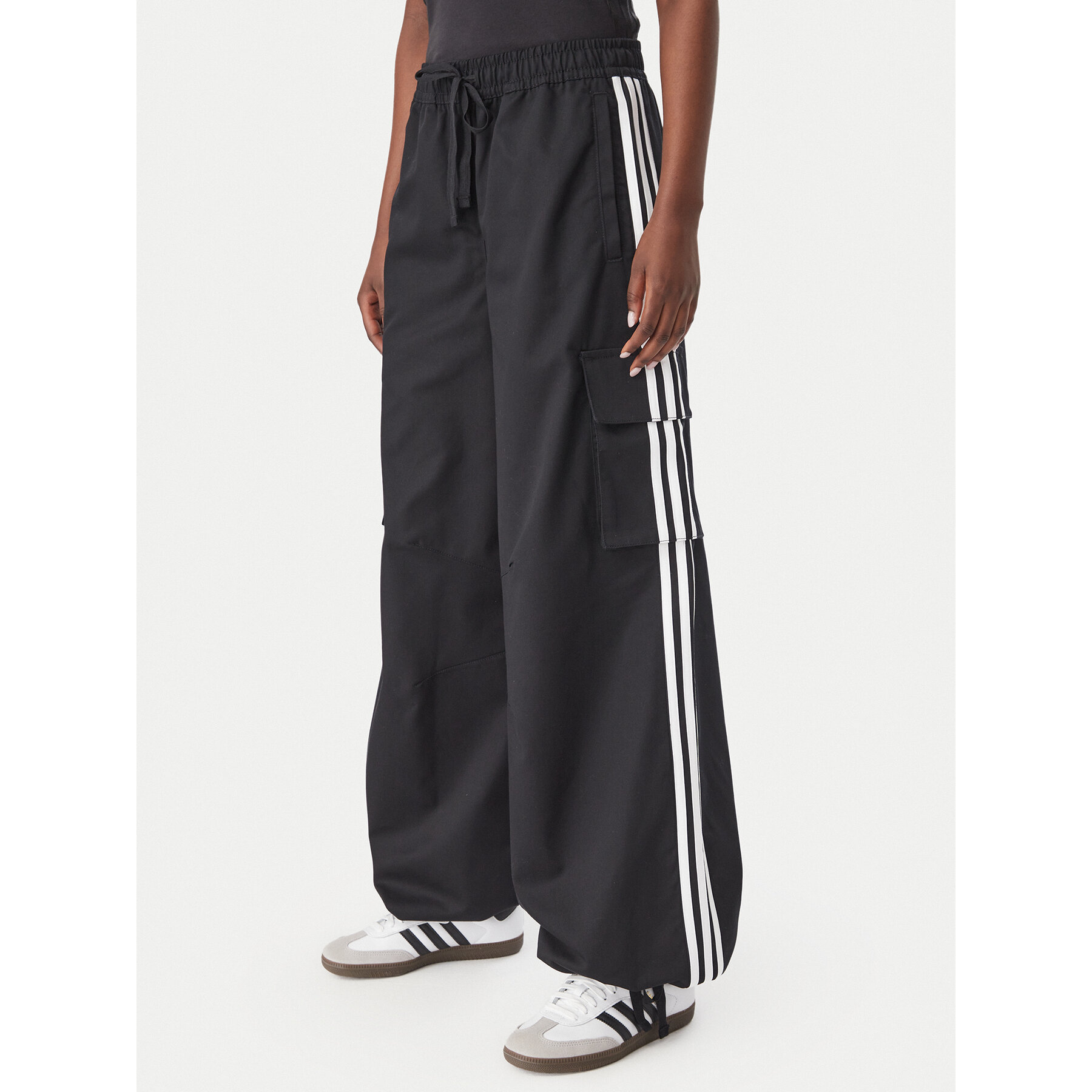 adidas Jogginghose Firebird Adilenium Twill 3S Cargo Trousers KQ6428 Schwarz Relaxed Fit