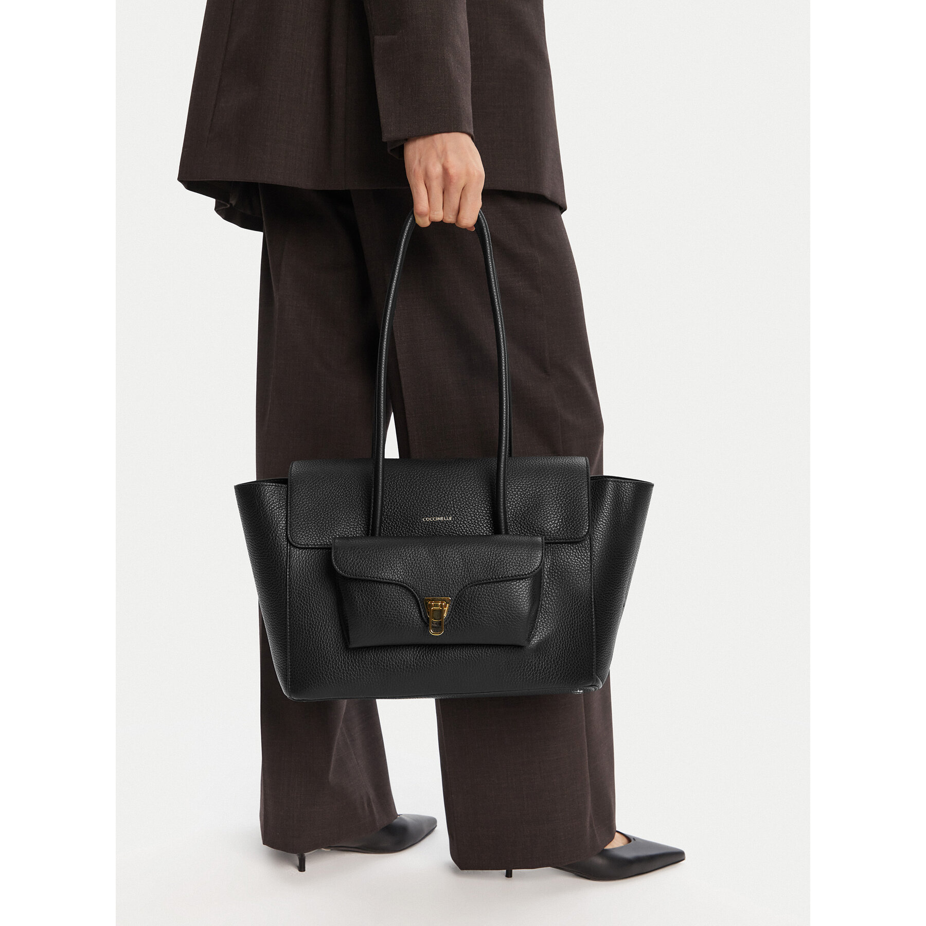 Geantă Coccinelle T8A Coccinelle Double Beat E1 T8A 11 02 01 Negru