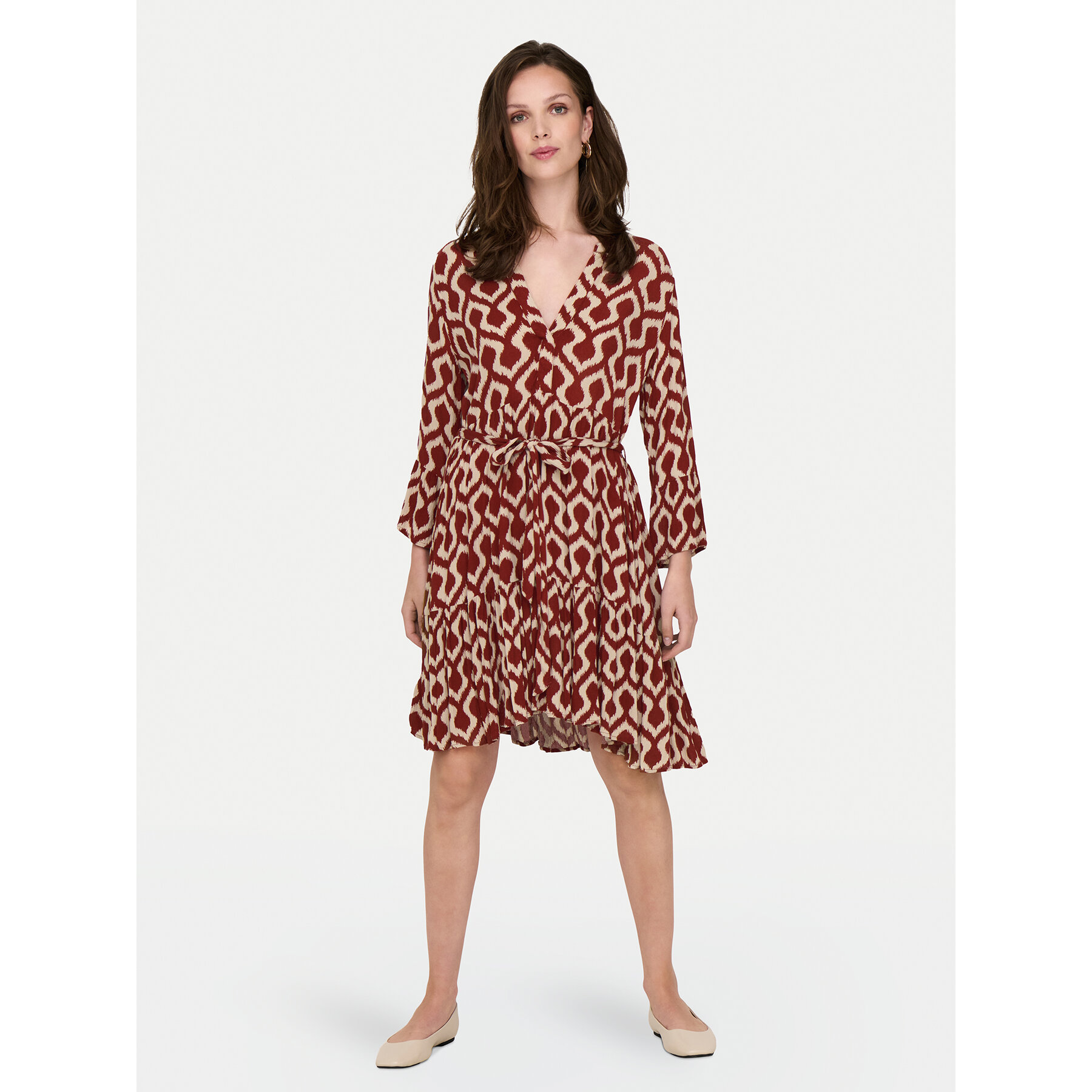 ONLY Kleid für den Alltag Clemmentine 15320417 Dunkelrot Regular Fit