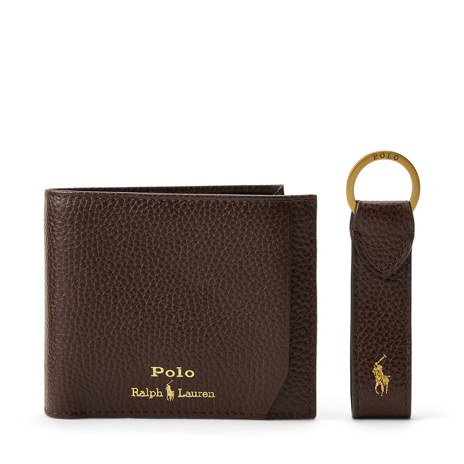 Sada peněženka a klíčenka Polo Ralph Lauren Pbl Gftbx 2-Gbx 405974635002 Tmavě hnědá