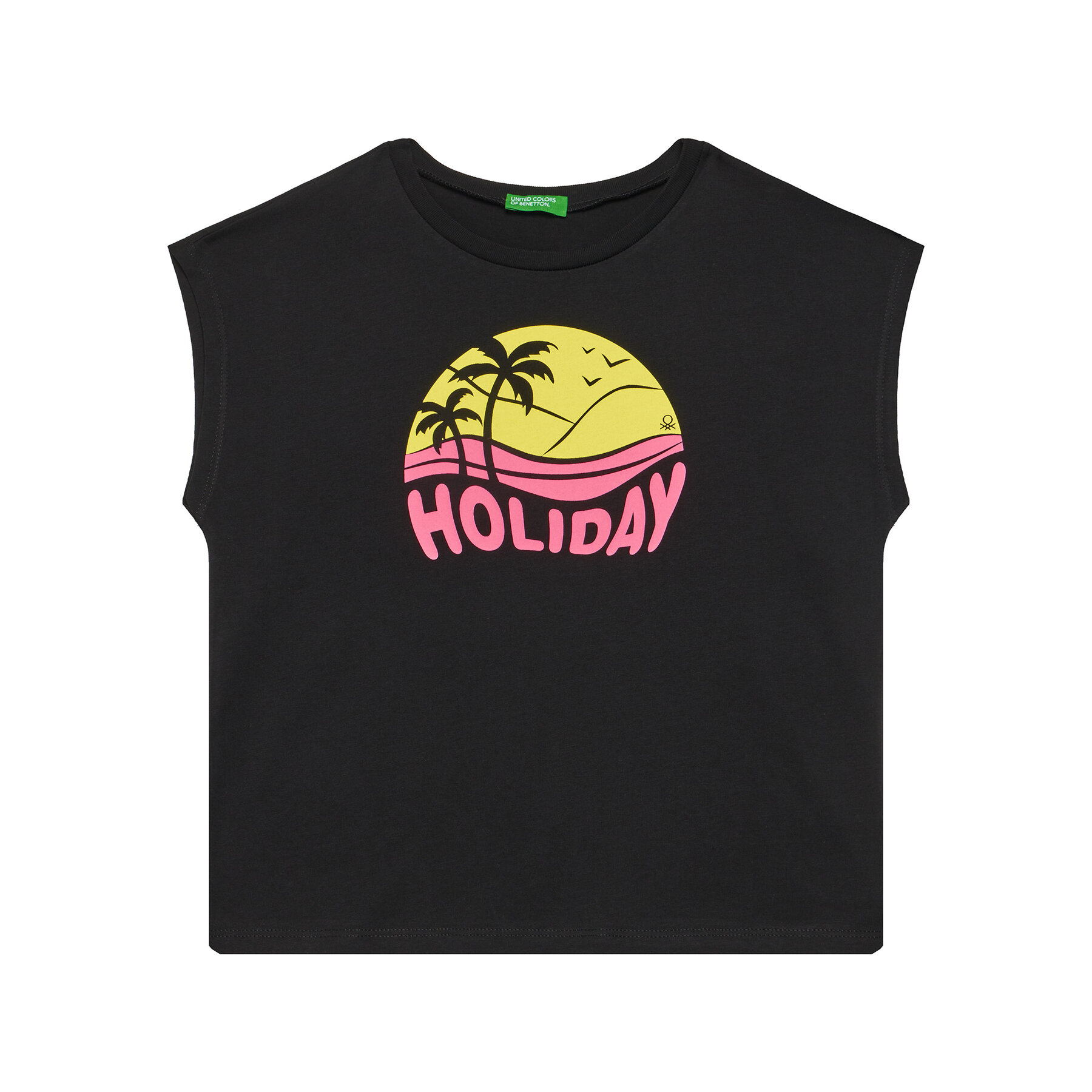 United Colors Of Benetton Top 3JERC10PB Nero Regular Fit