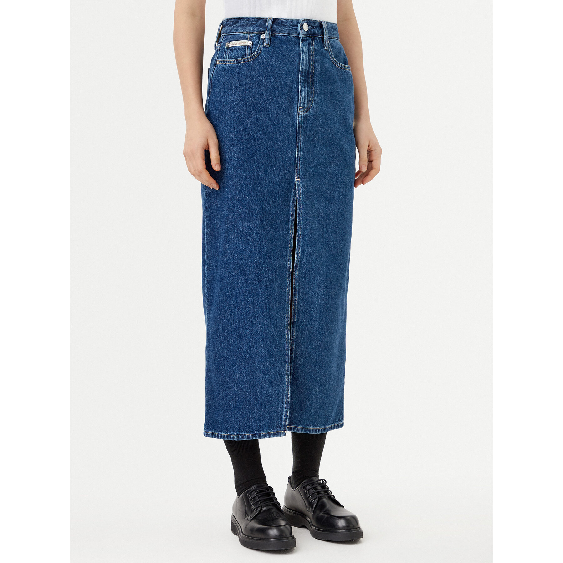 Calvin Klein Jeans Jeansrock J20J224531 Dunkelblau Straight Fit