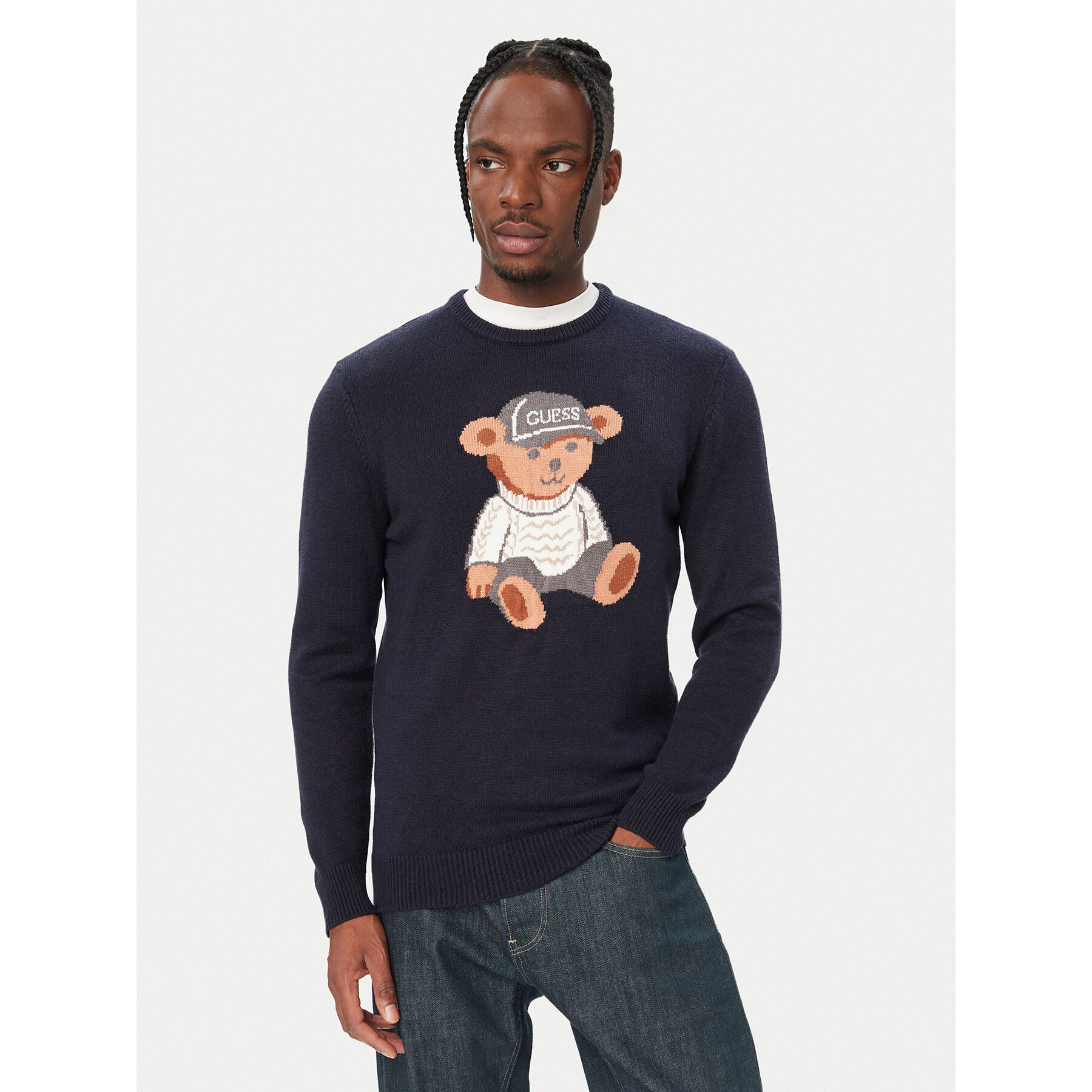 Guess Pullover M6BR42 Z1604 Dunkelblau Regular Fit