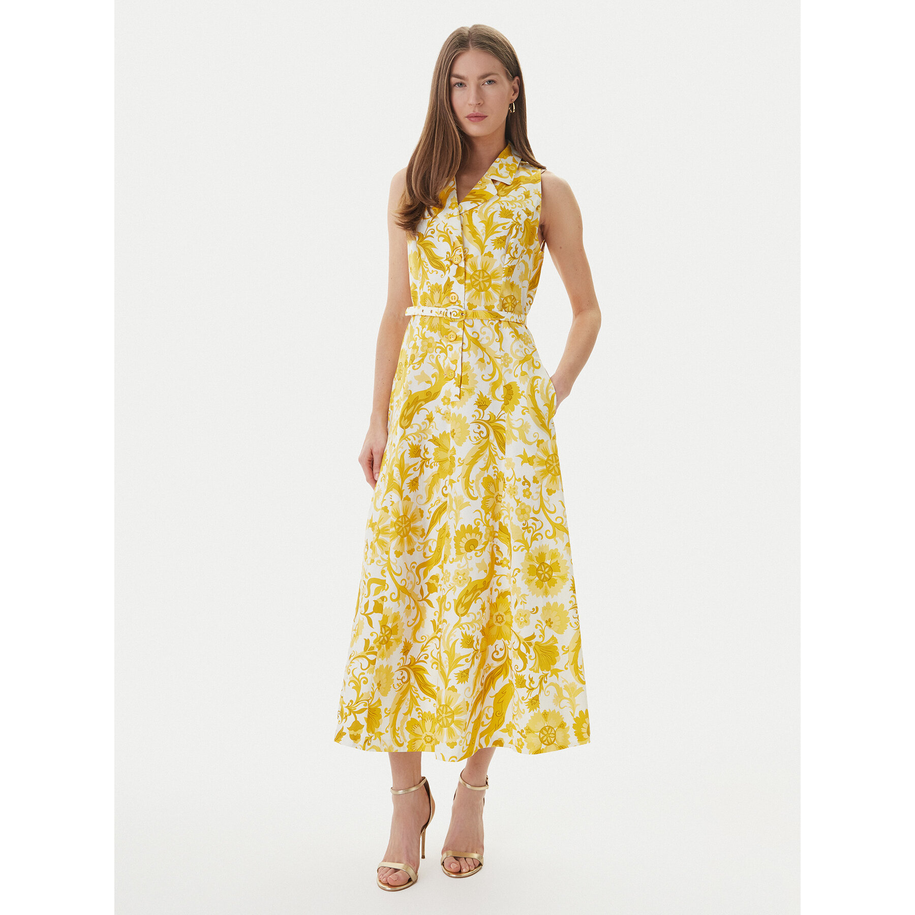 Luisa Spagnoli Sommerkleid Piagge 542930 Gelb Regular Fit