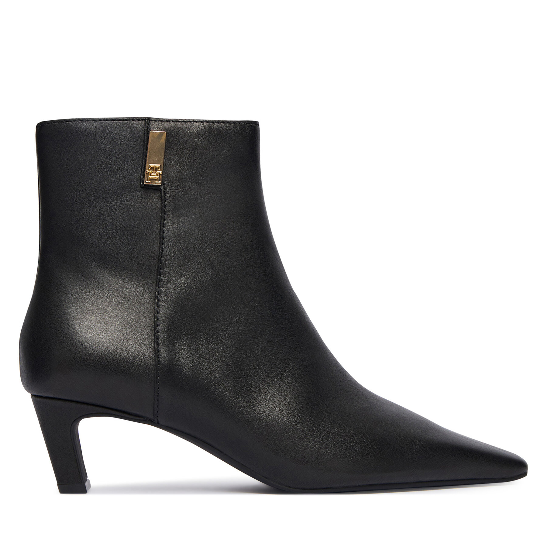 Škornji Tommy Hilfiger Th Square Toe Kitten Bootie FW0FW08768 Črna