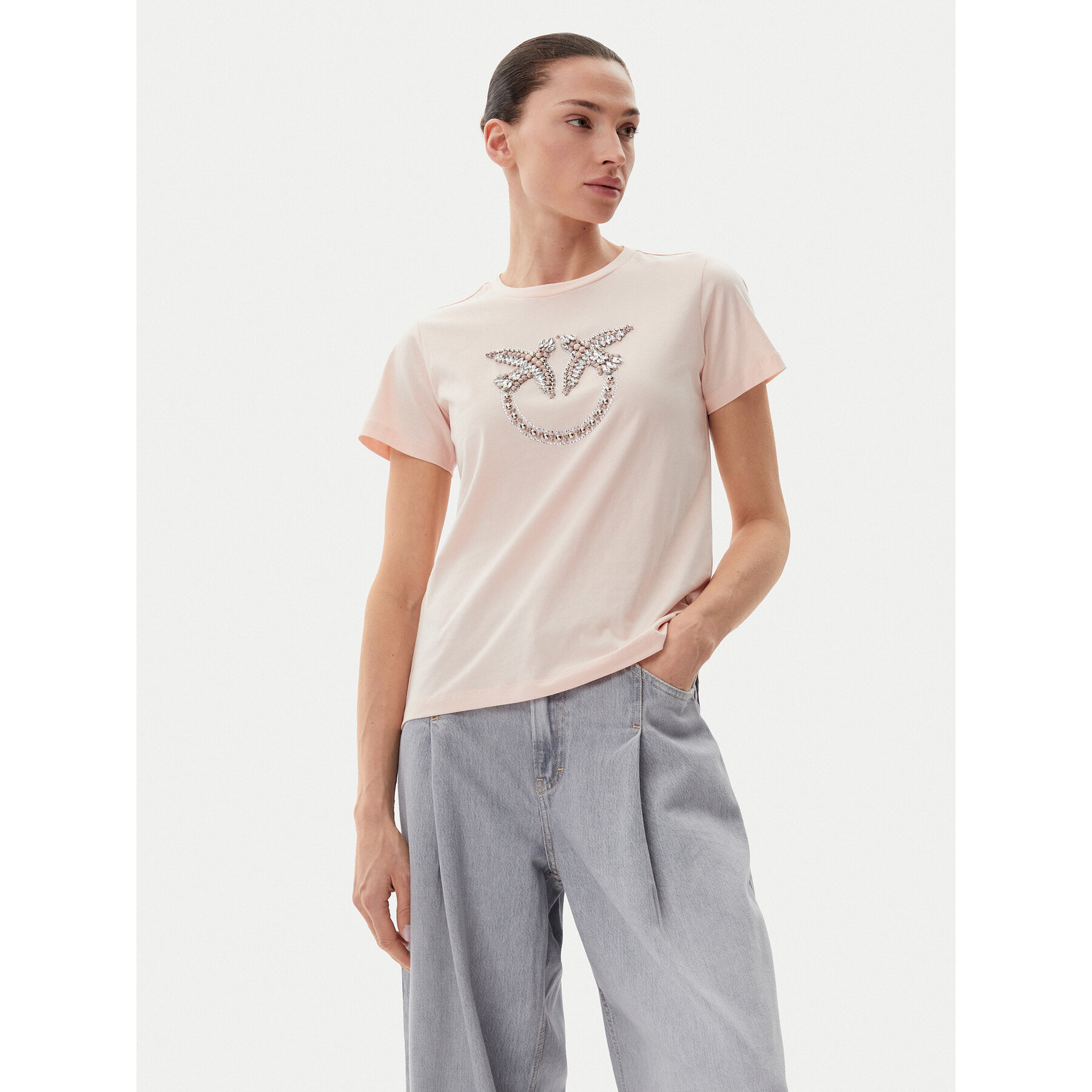 PINKO PINKO T-Shirt Quentin 100535 A2G7 Ροζ Regular Fit