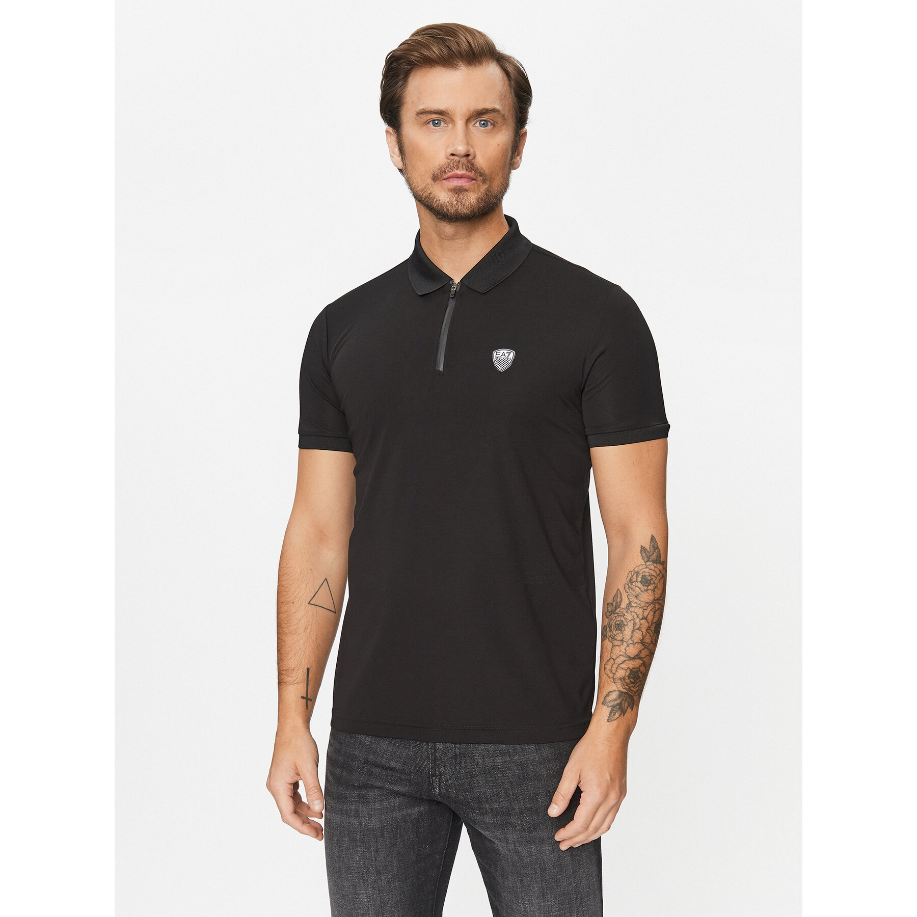 EA7 Emporio Armani Polo 8NPF13 PJRGZ 1200 Nero Regular Fit