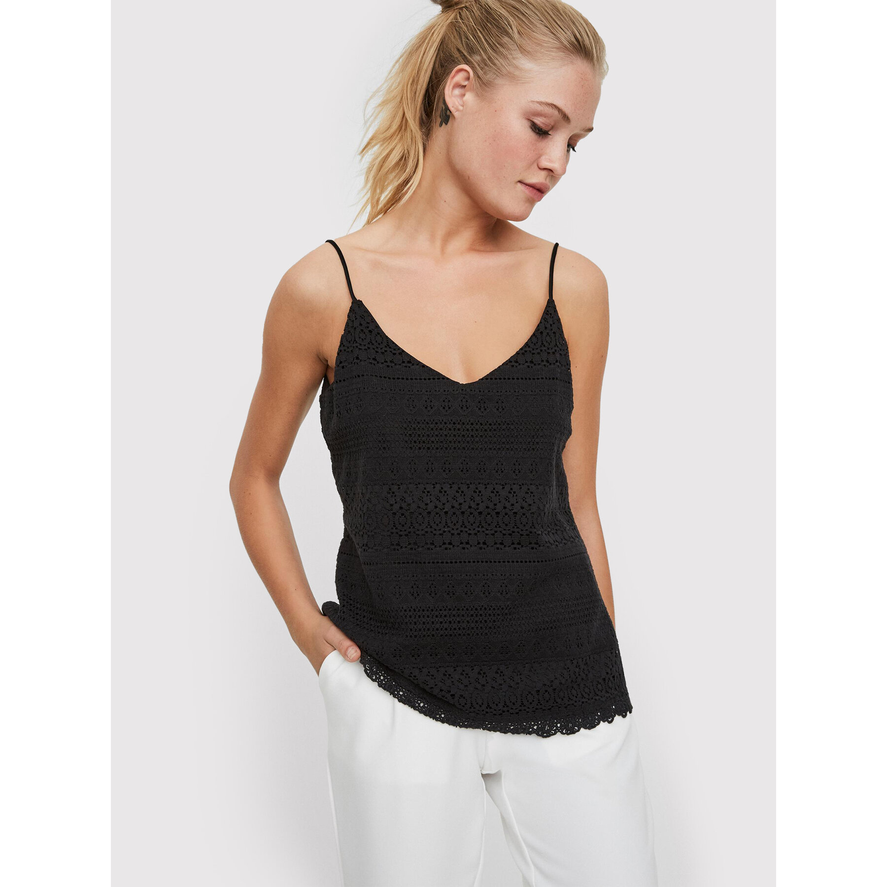 Vero Moda Τοπ Honey 10190150 Μαύρο Regular Fit