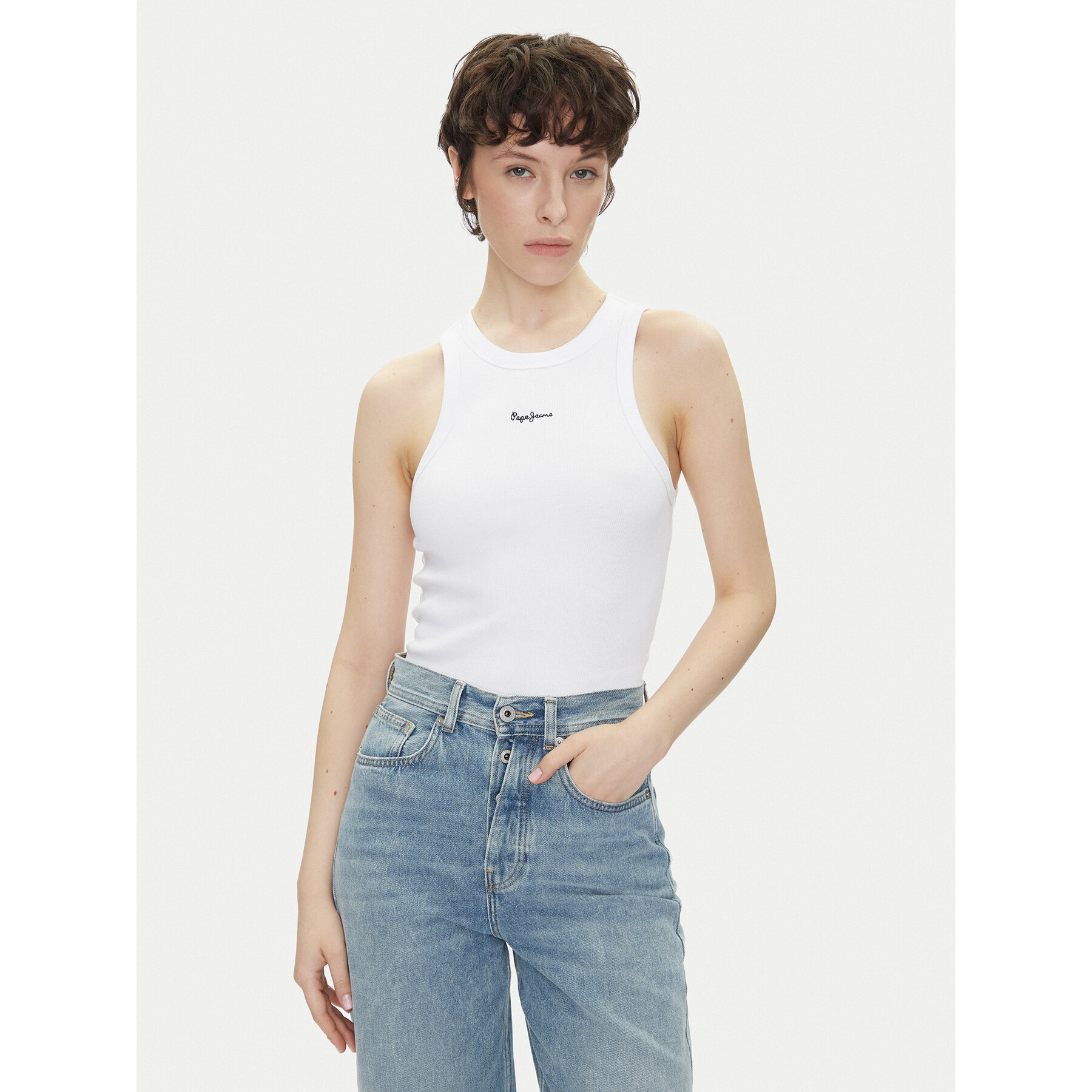 Pepe Jeans Top Marian PL506035 Weiß Slim Fit