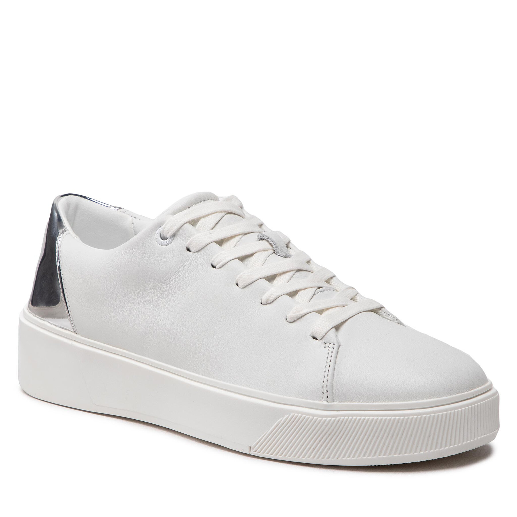 Sneakers Calvin Klein Low Top Lace Up HM0HM00824 White/Silver 0K6 0K6 imagine super redus 2022