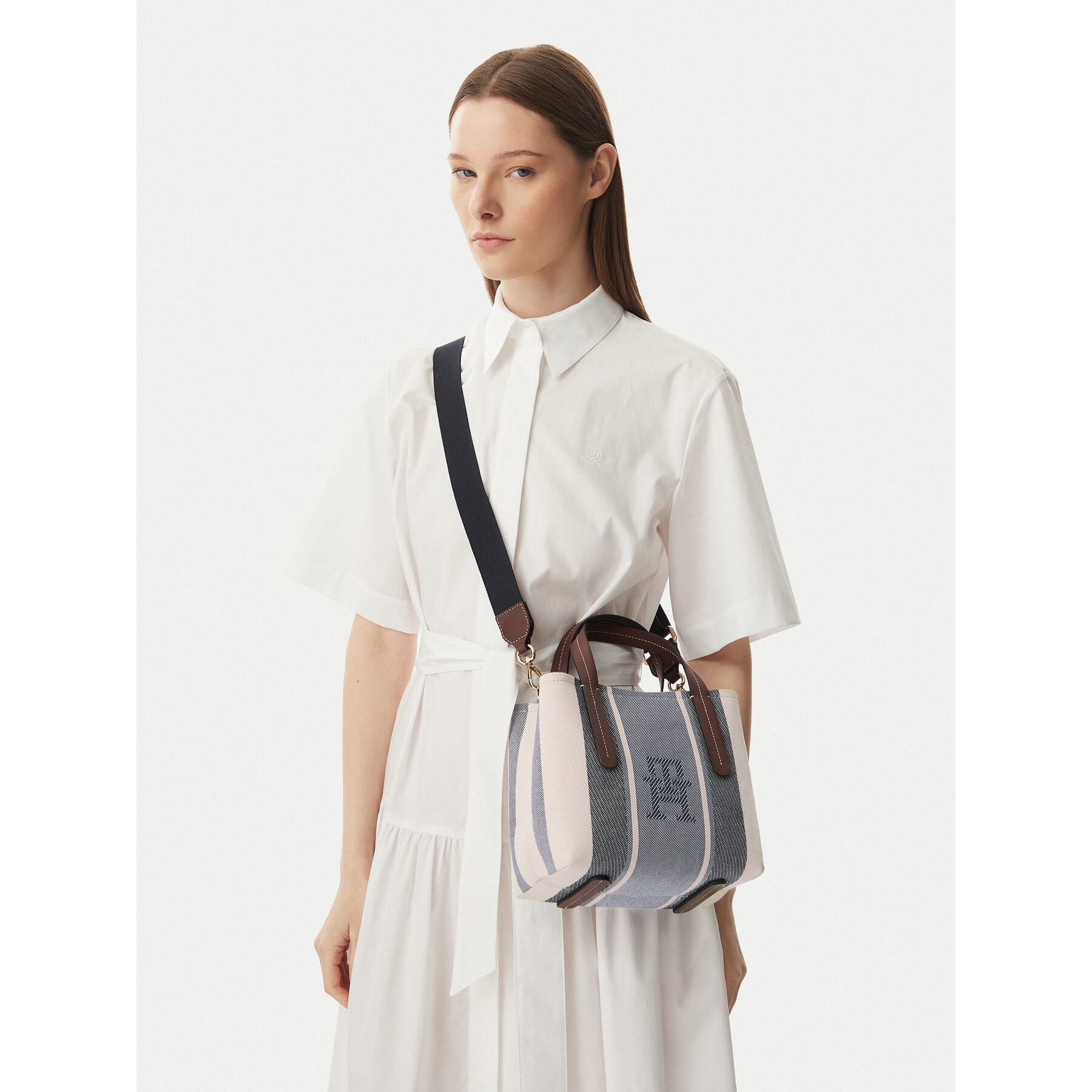 Torbica Tommy Hilfiger Th City Mini Satchel Jacquard AW0AW18732 Plava