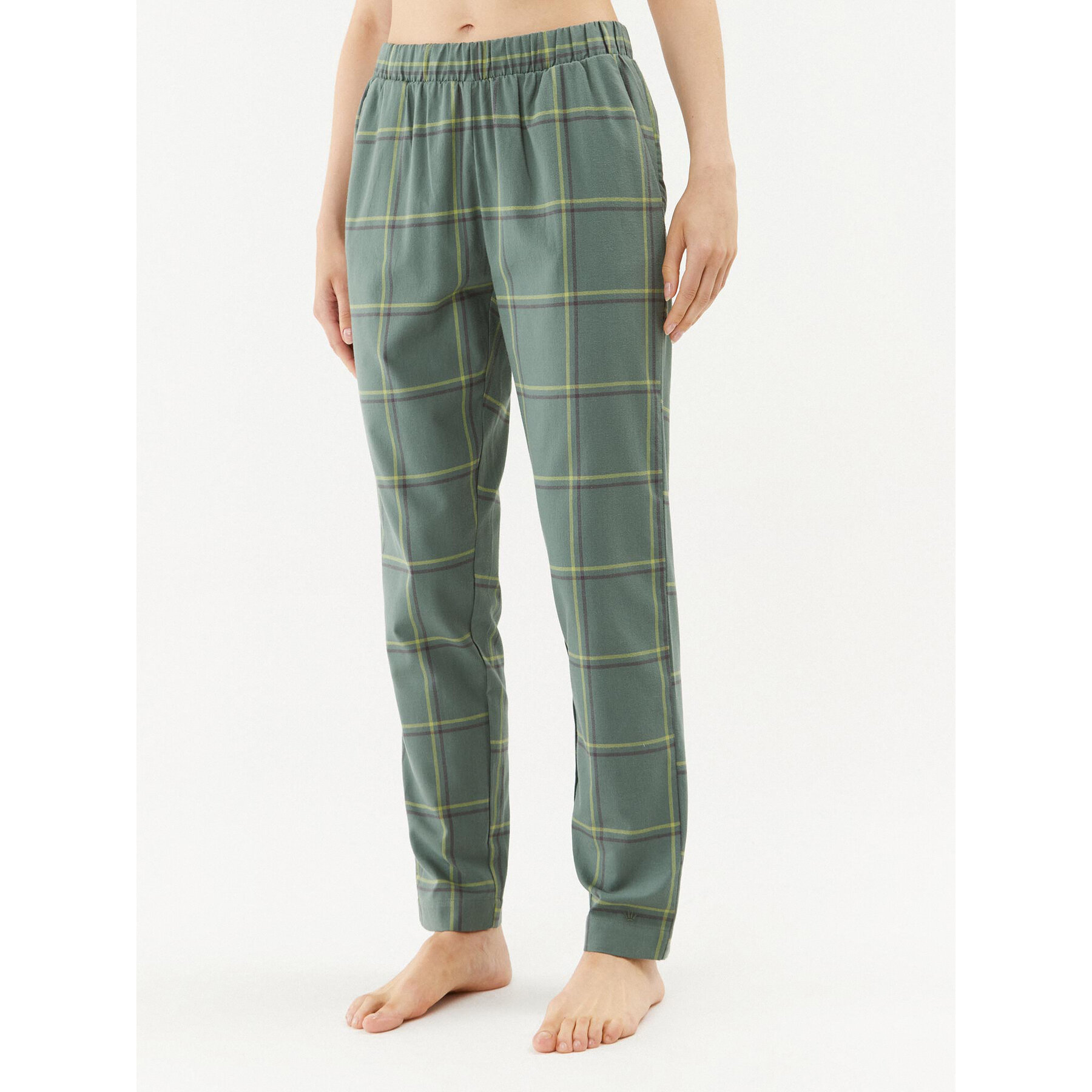 Triumph Triumph Παντελόνι πιτζάμας Mix & Match Tapered Trouser Flannel 01 X 10216530 Πράσινο Regular Fit