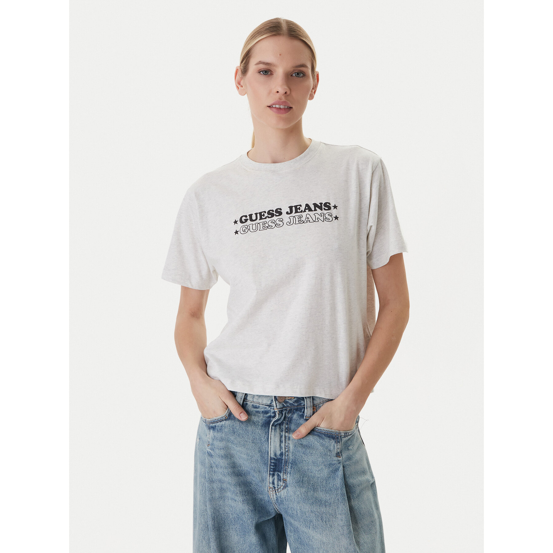 Guess Jeans T-shirt W6GI04 K8HM0 Siva Regular Fit