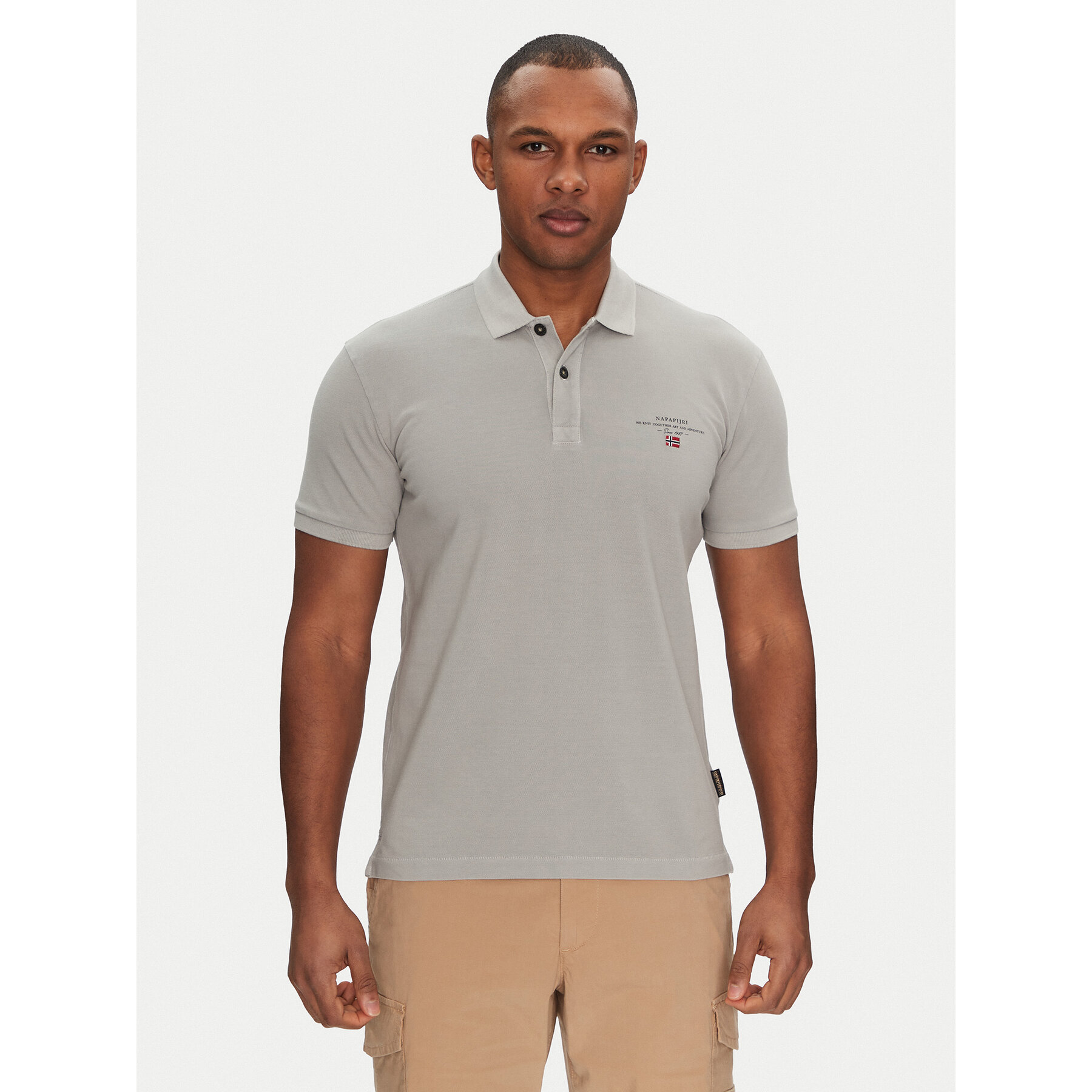 Napapijri Polo Elbas NP0A4GDL Grigio Regular Fit
