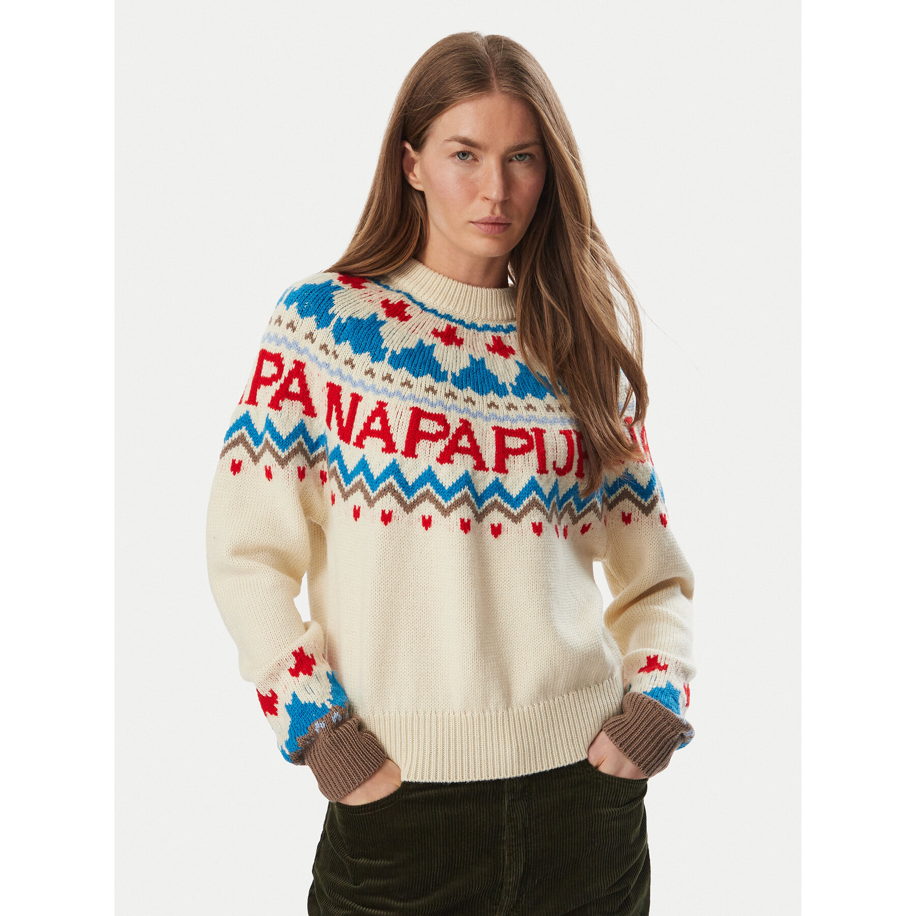 Napapijri Pullover D-Fiames NP0A892S Hellbeige Regular Fit