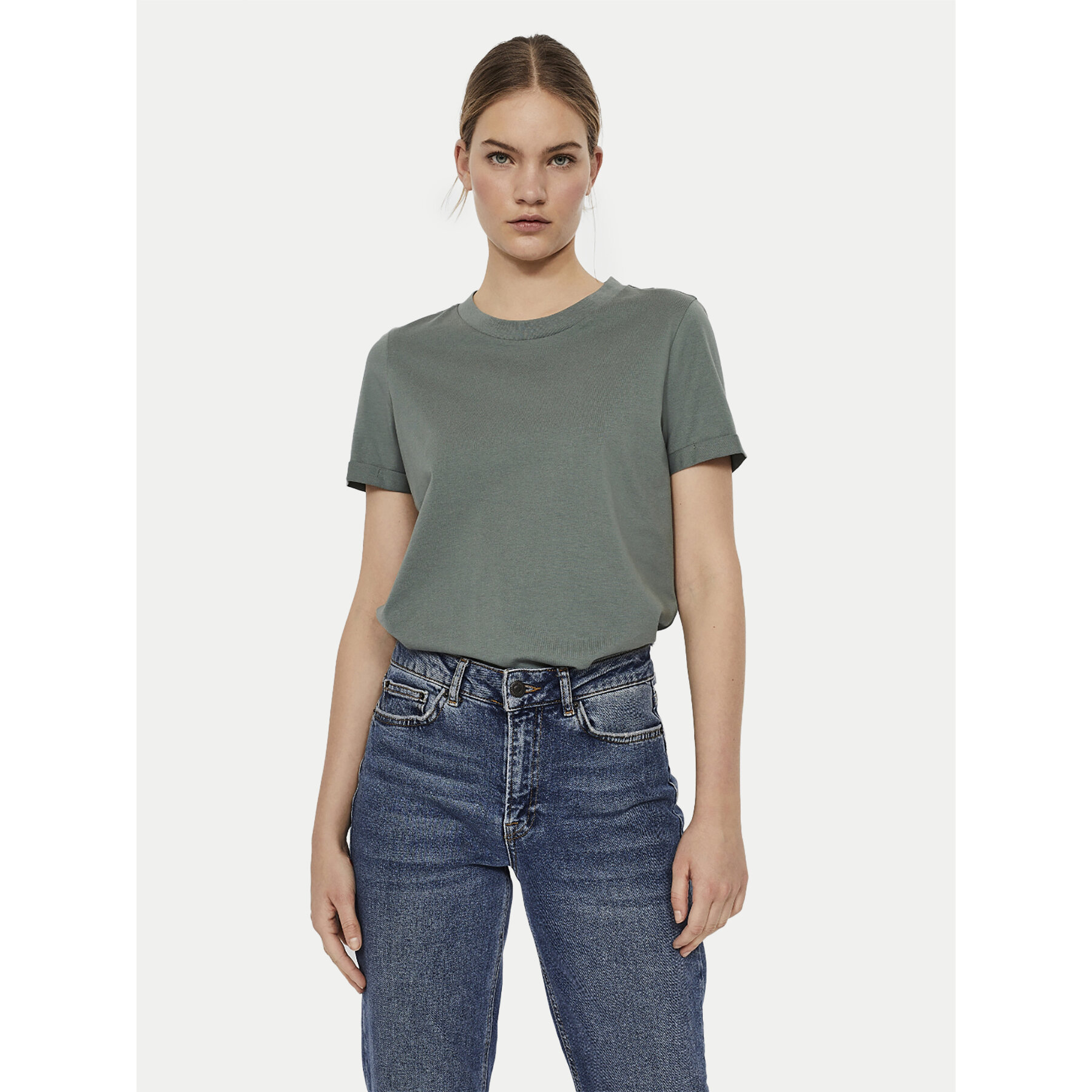 Vero Moda T-Shirt Paula 10243889 Πράσινο Regular Fit