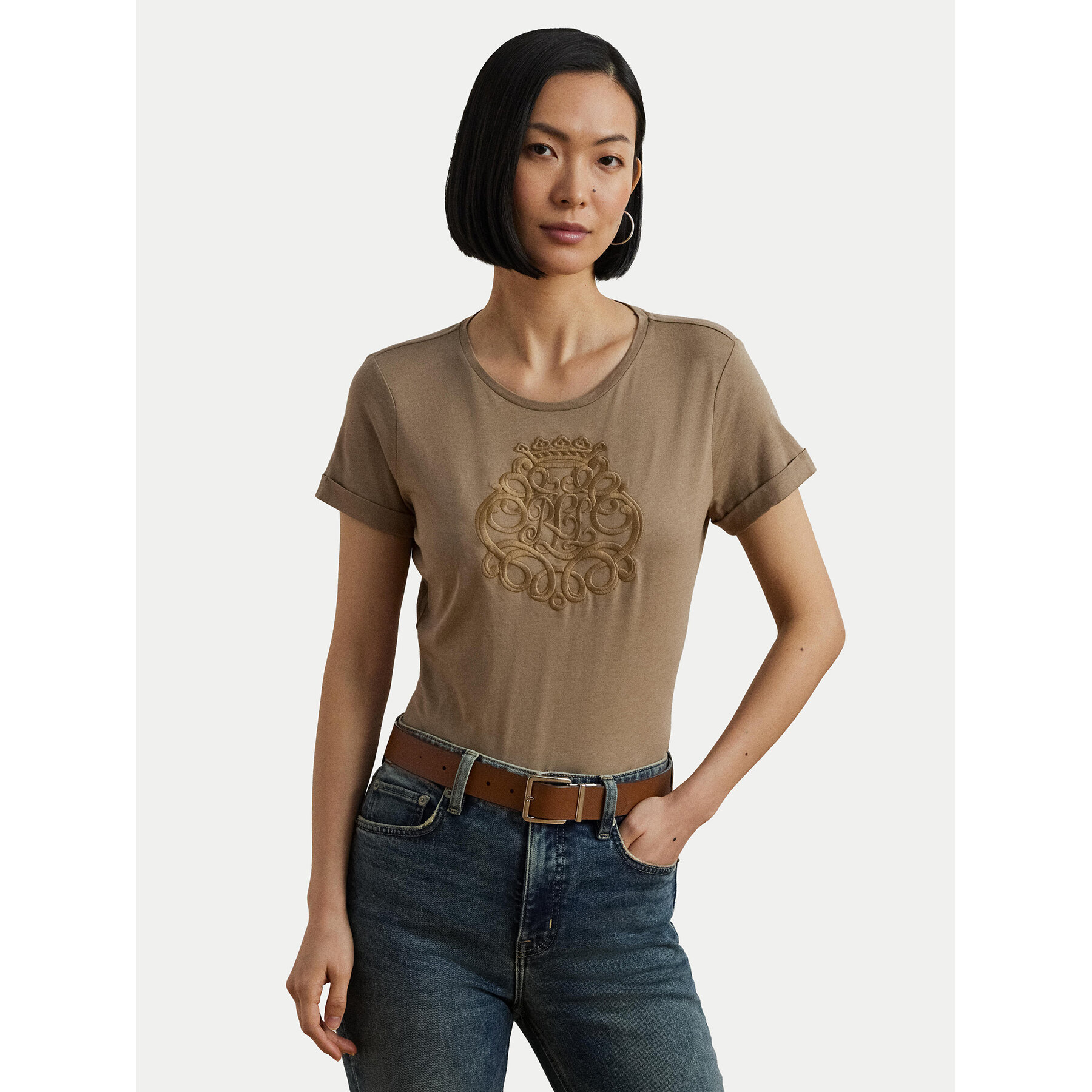 LAUREN RALPH LAUREN LAUREN RALPH LAUREN T-Shirt 200963905002 Μπεζ Relaxed Fit