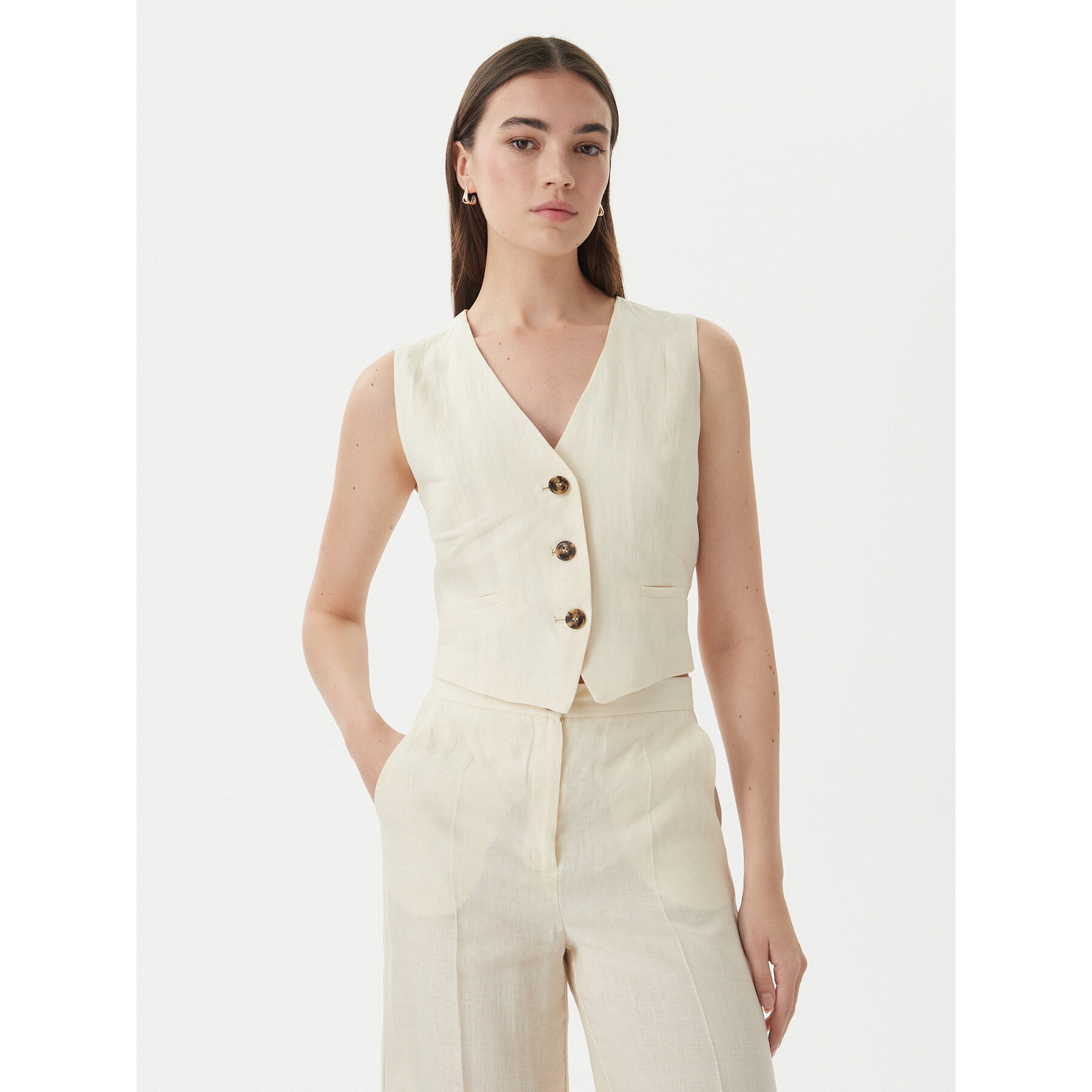 Marella Anzugweste Emme by Marella Veranda 2615151032 Creme Regular Fit