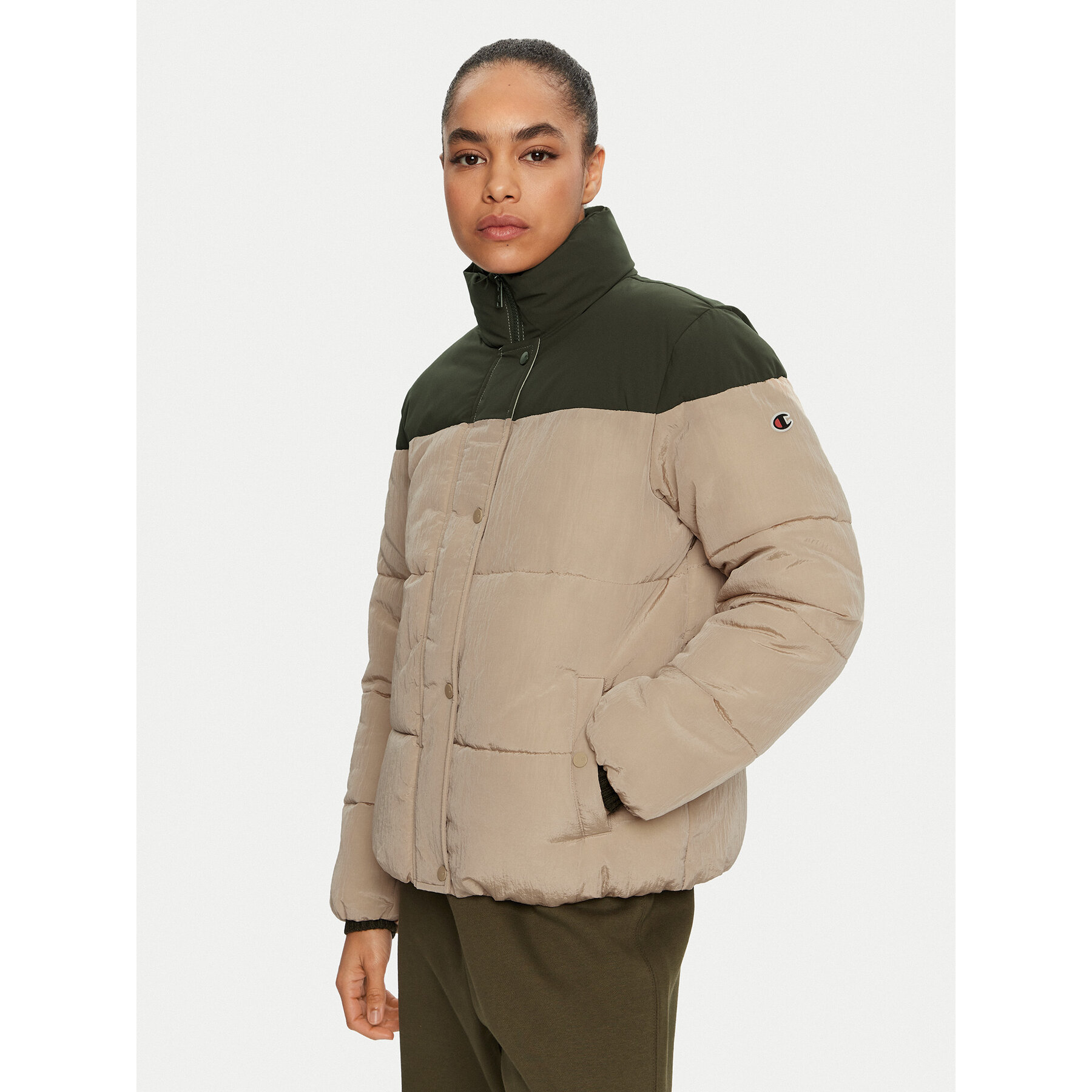 Champion Daunenjacke 117574 Beige Custom Fit