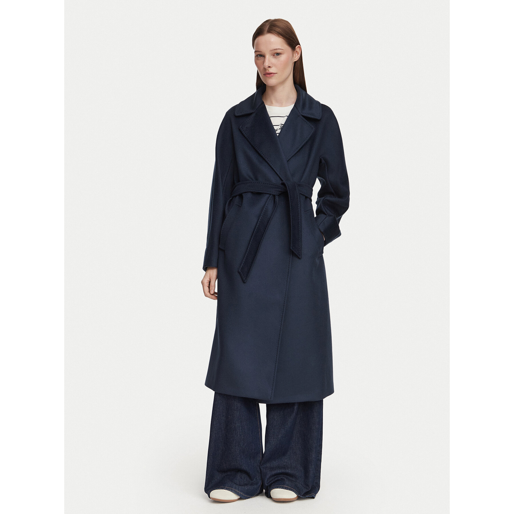 Weekend Max Mara Wollmantel Resina 2625016021 Dunkelblau Regular Fit