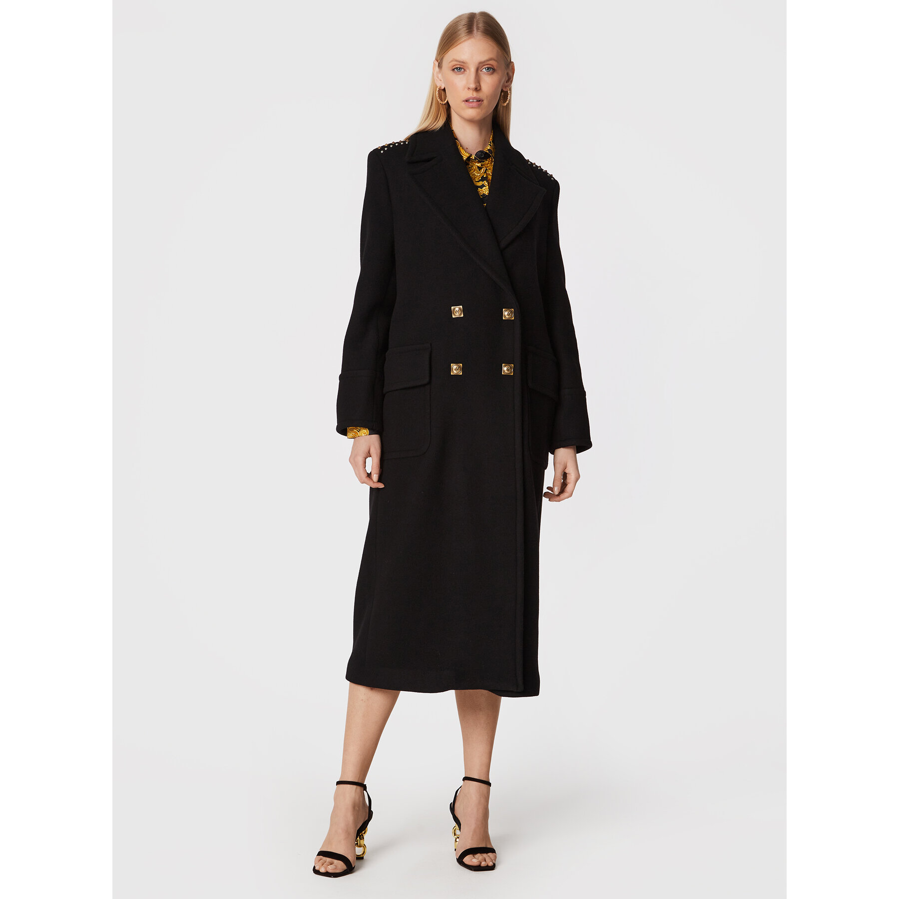 Pinko Wollmantel Clarinda 1G17Z7 Y7DY Schwarz Regular Fit