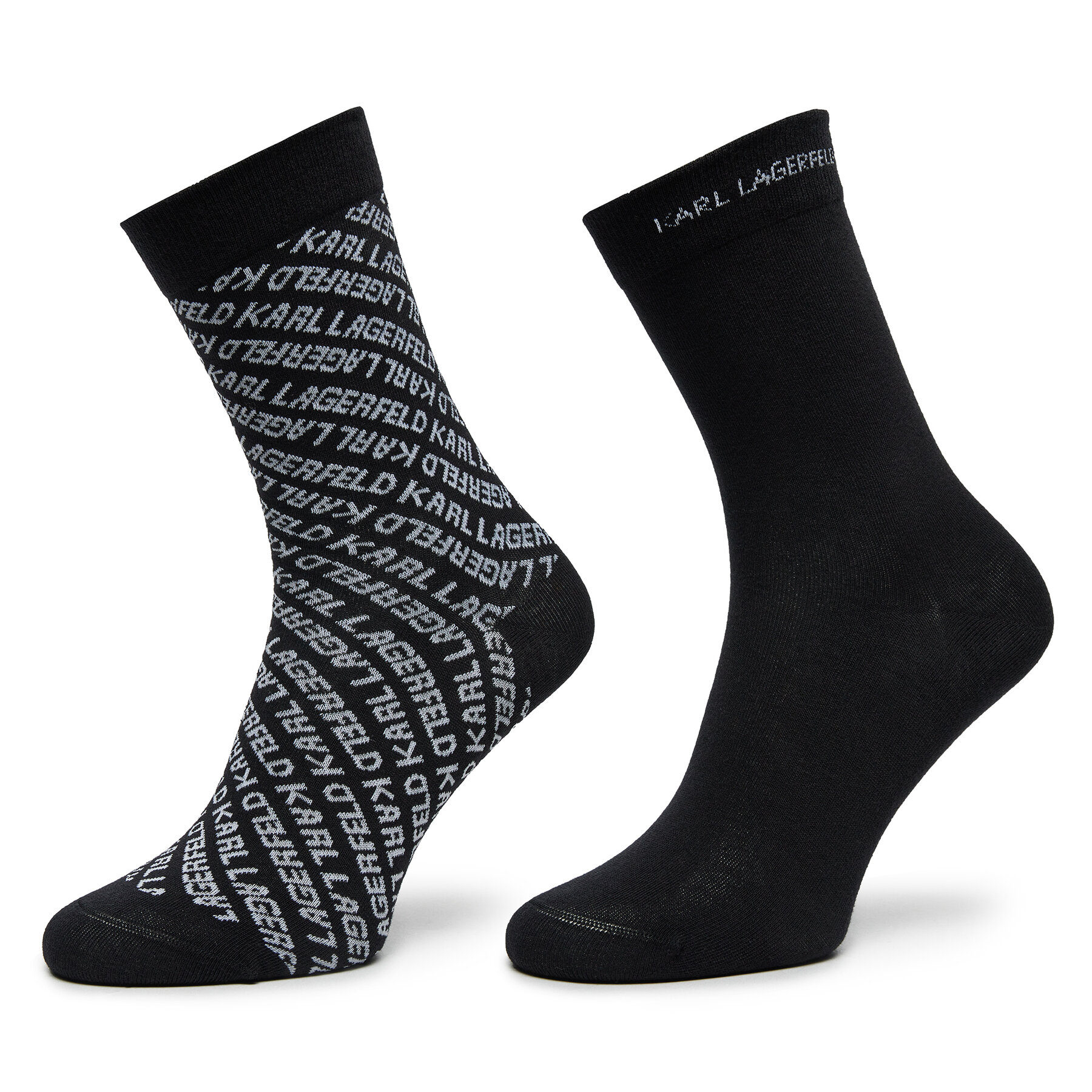 2 pár hosszú szárú női zokni KARL LAGERFELD 246W6002 Fekete