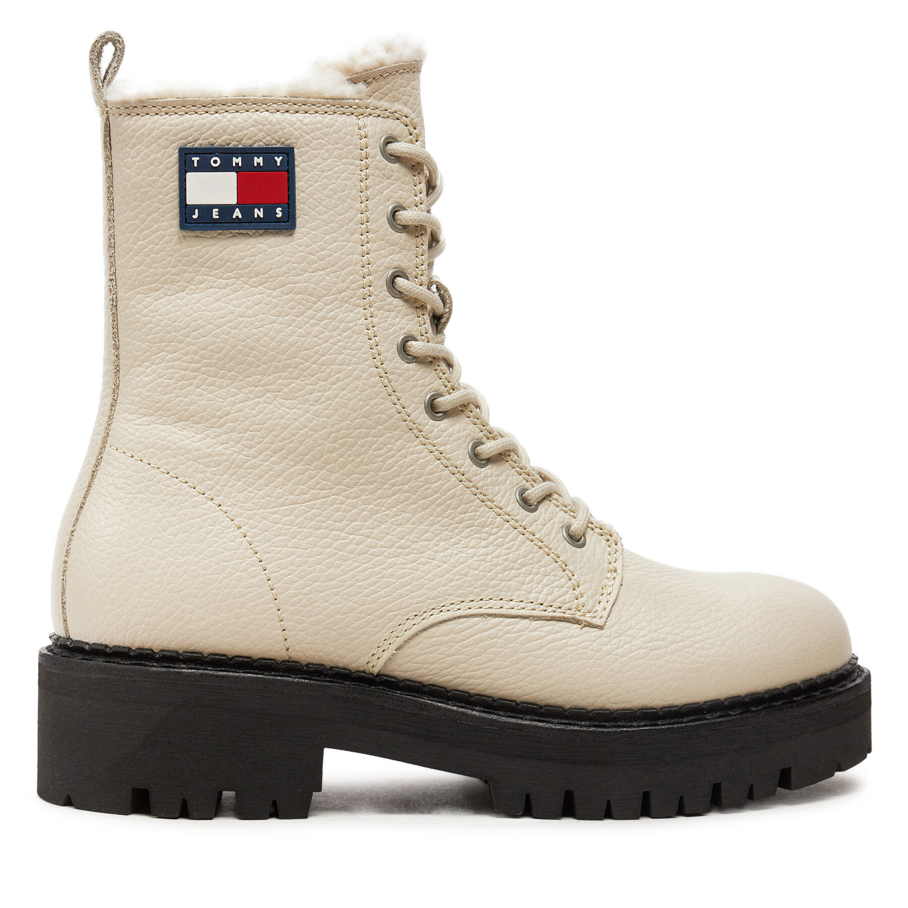 Šnurovacia obuv Tommy Jeans Tjw Urban Boot Tumbled EN0EN02317 Béžová
