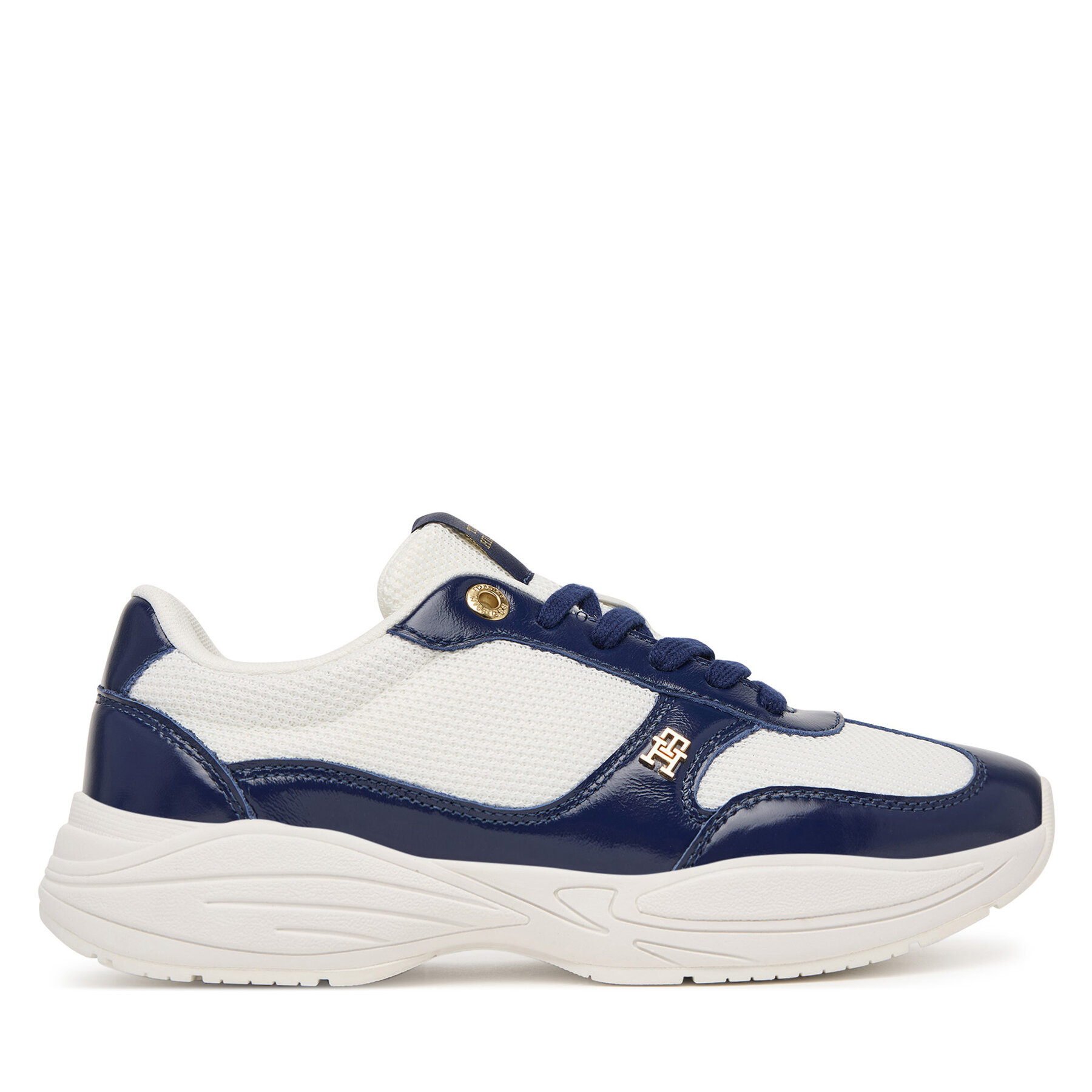 Superge Tommy Hilfiger Modern Runner Shiny Leather FW0FW09413 Mornarsko modra