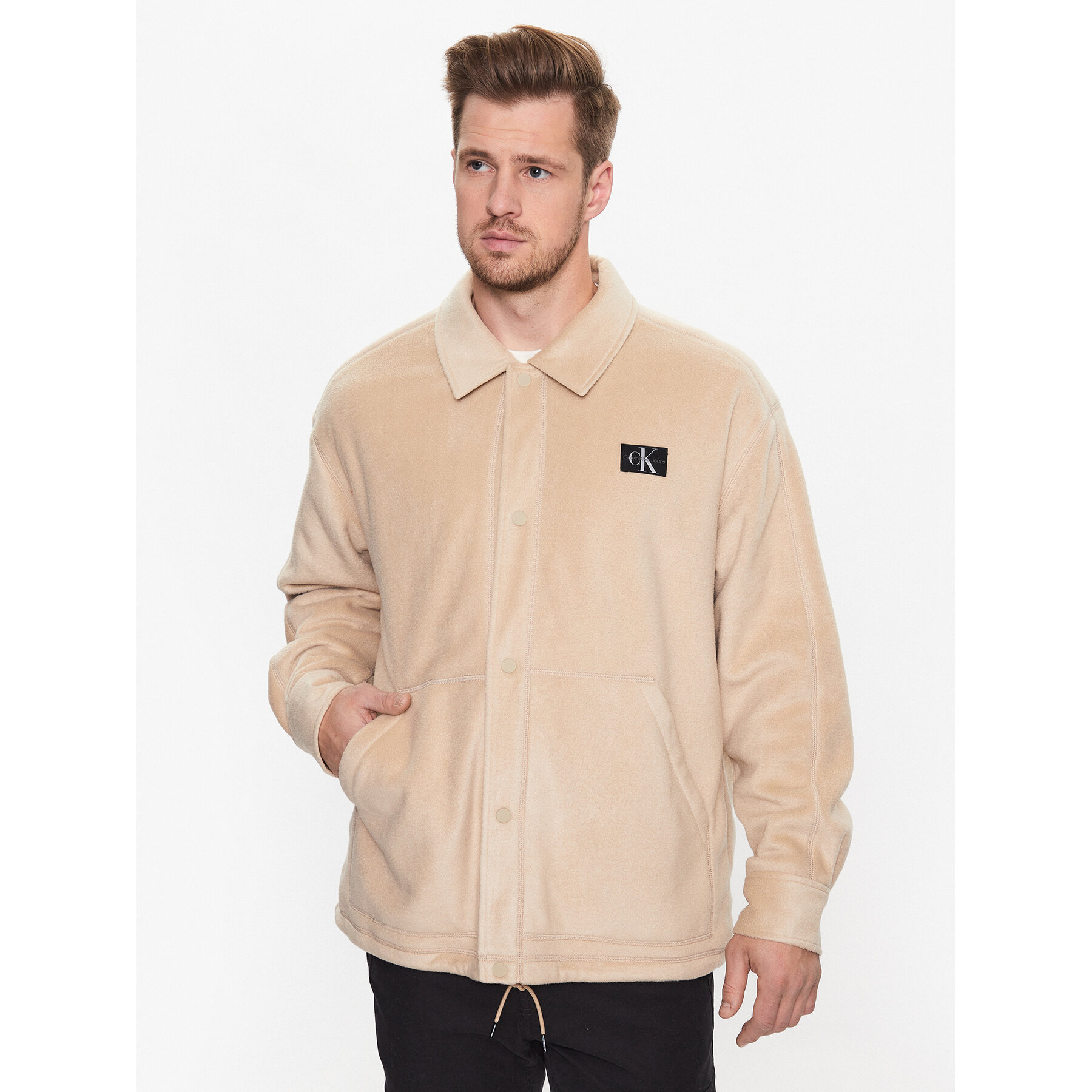 Calvin Klein Jeans Hemdjacke J30J323704 Beige Regular Fit