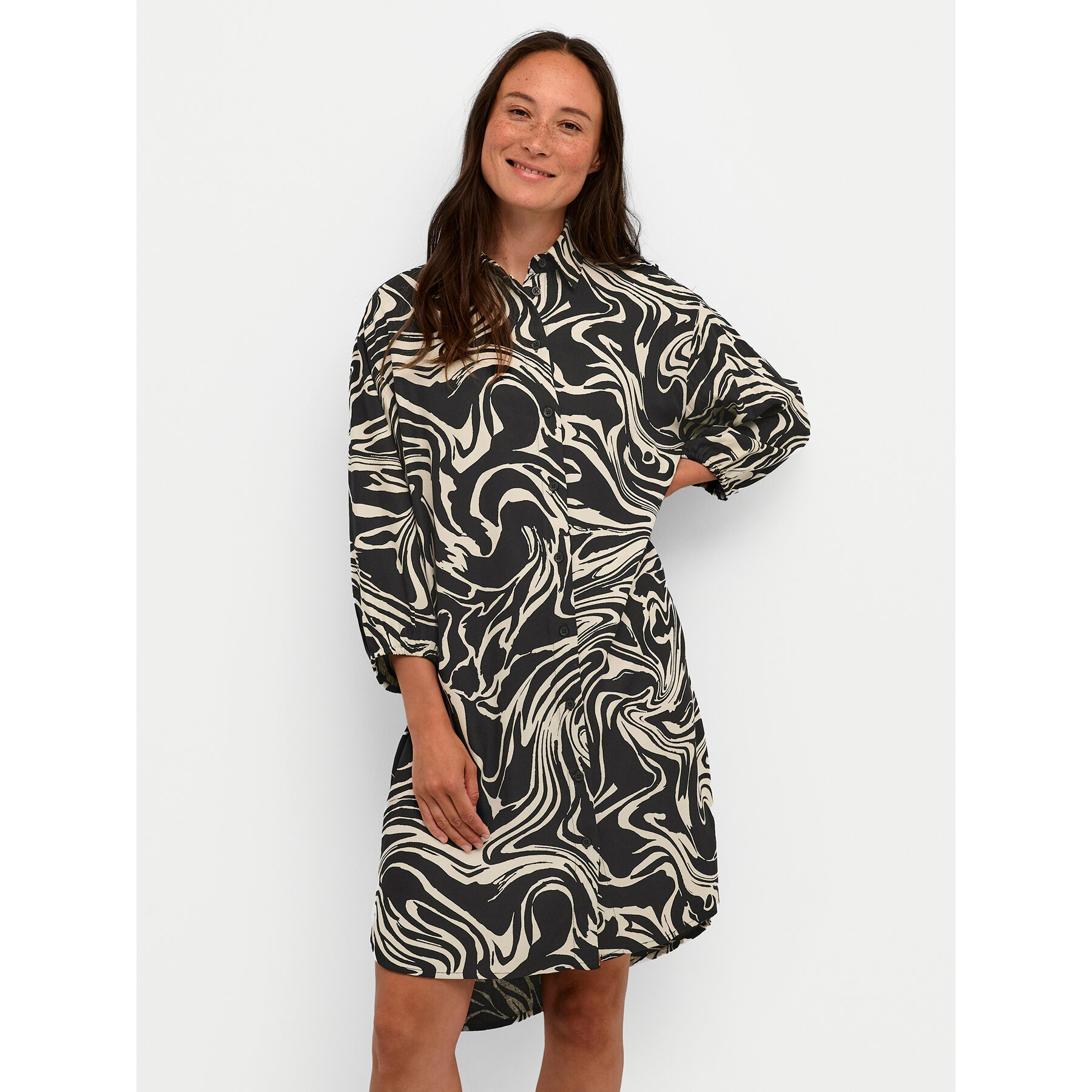 Kaffe Hemdkleid Carmen 10508329 Schwarz Loose Fit