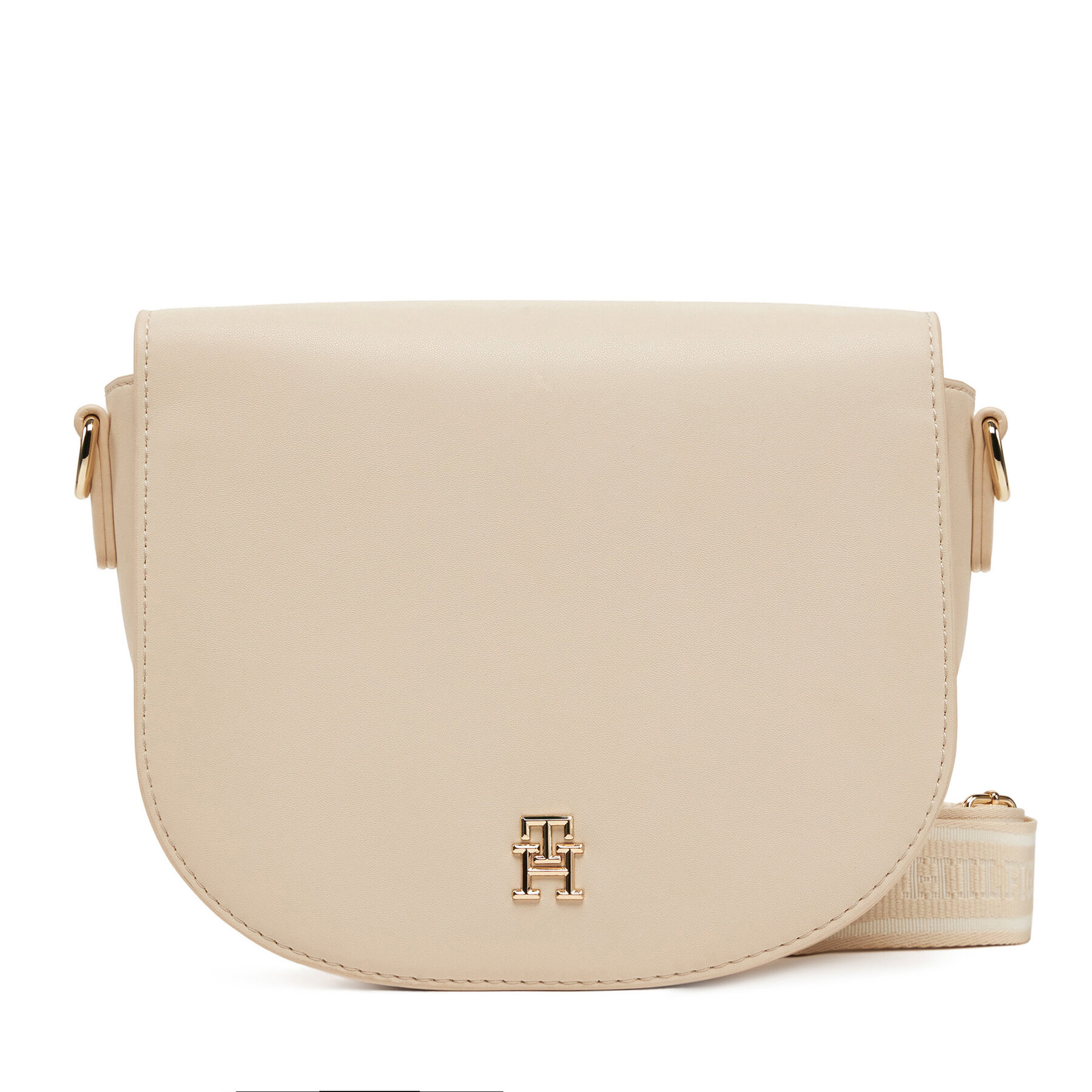 Τσάντα Tommy Hilfiger Th Logotape Saddle Bag AW0AW17184 Εκρού