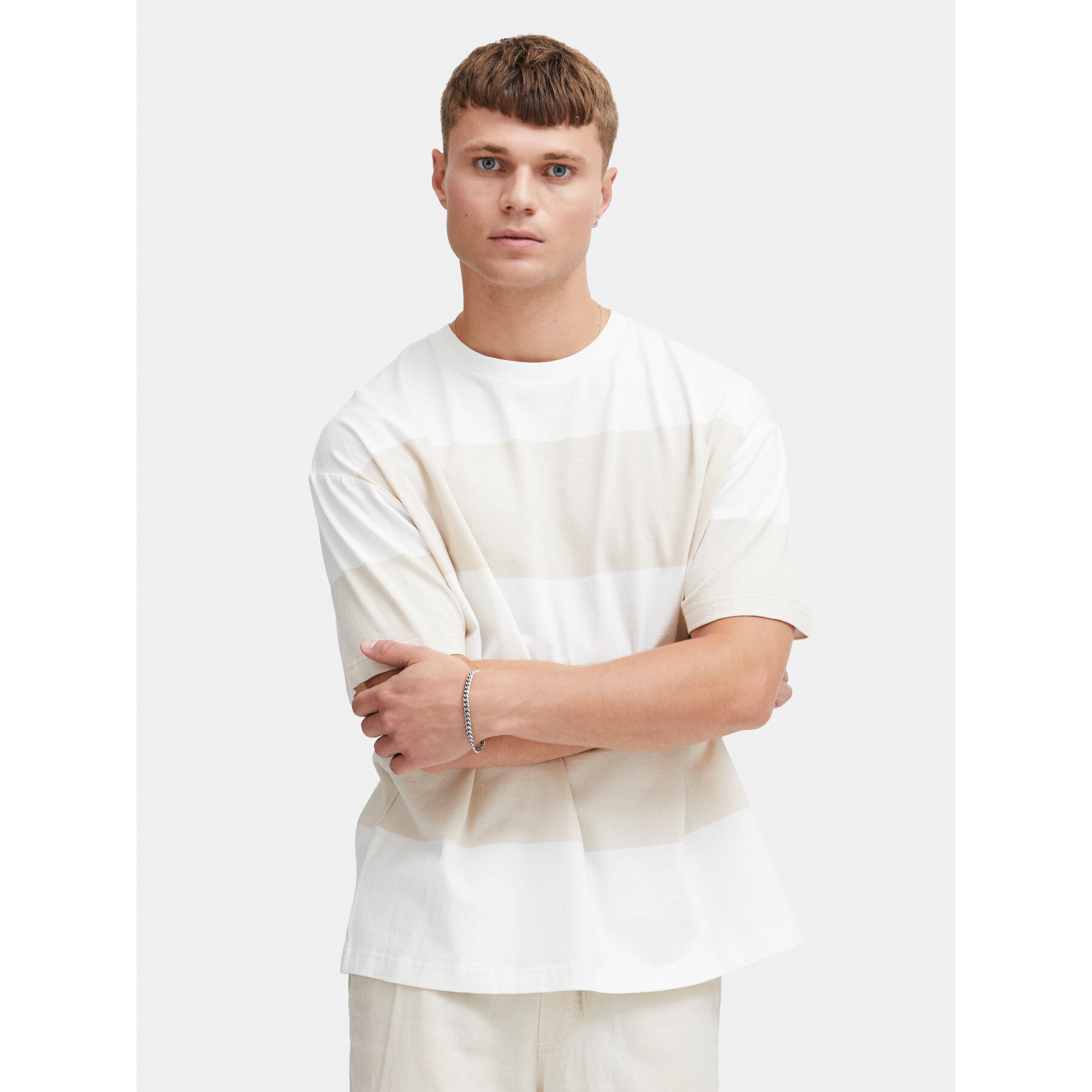 Solid Solid T-Shirt Ijam 21108144 Μπεζ Regular Fit