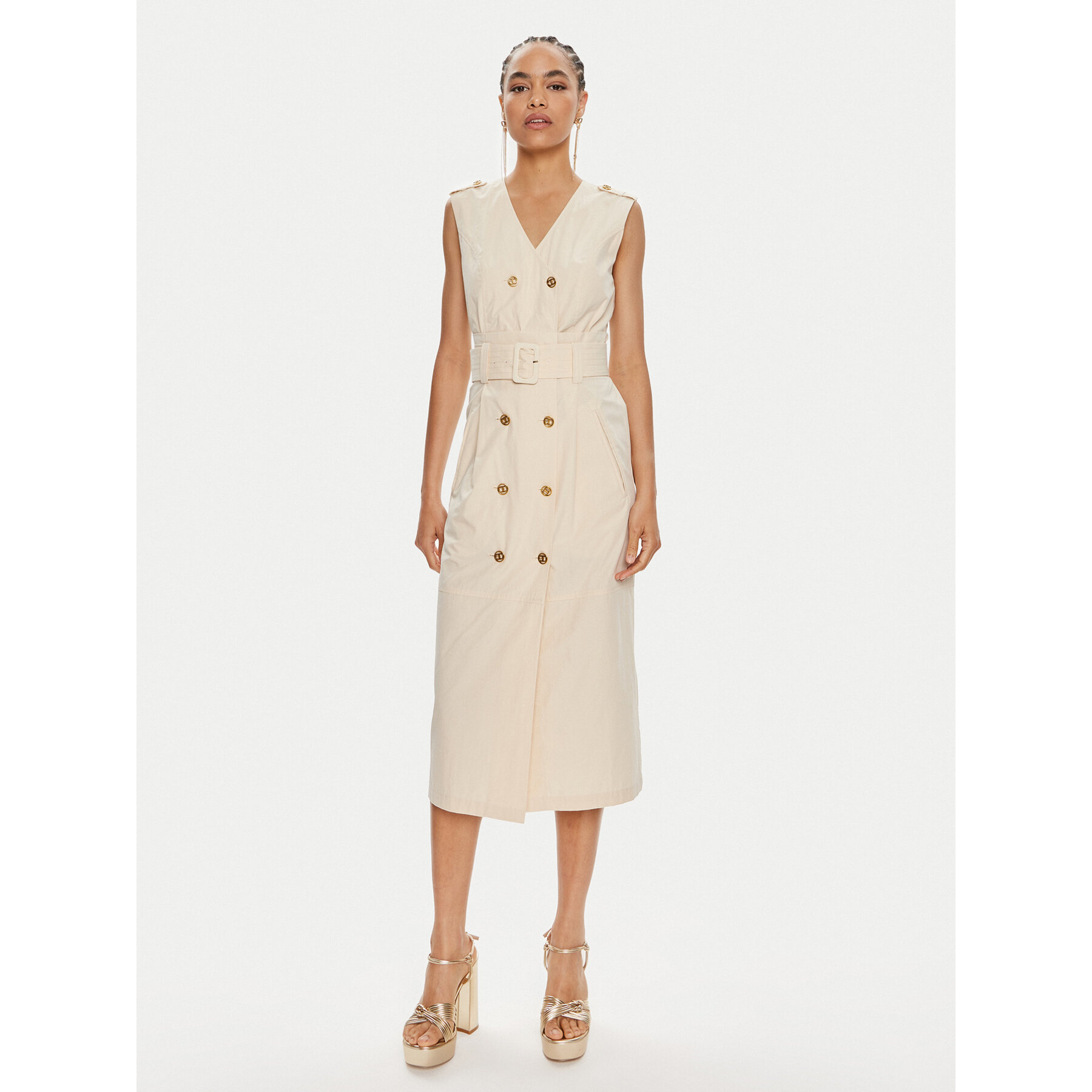 TWINSET Kleid für den Alltag 241TT2050 Beige Regular Fit