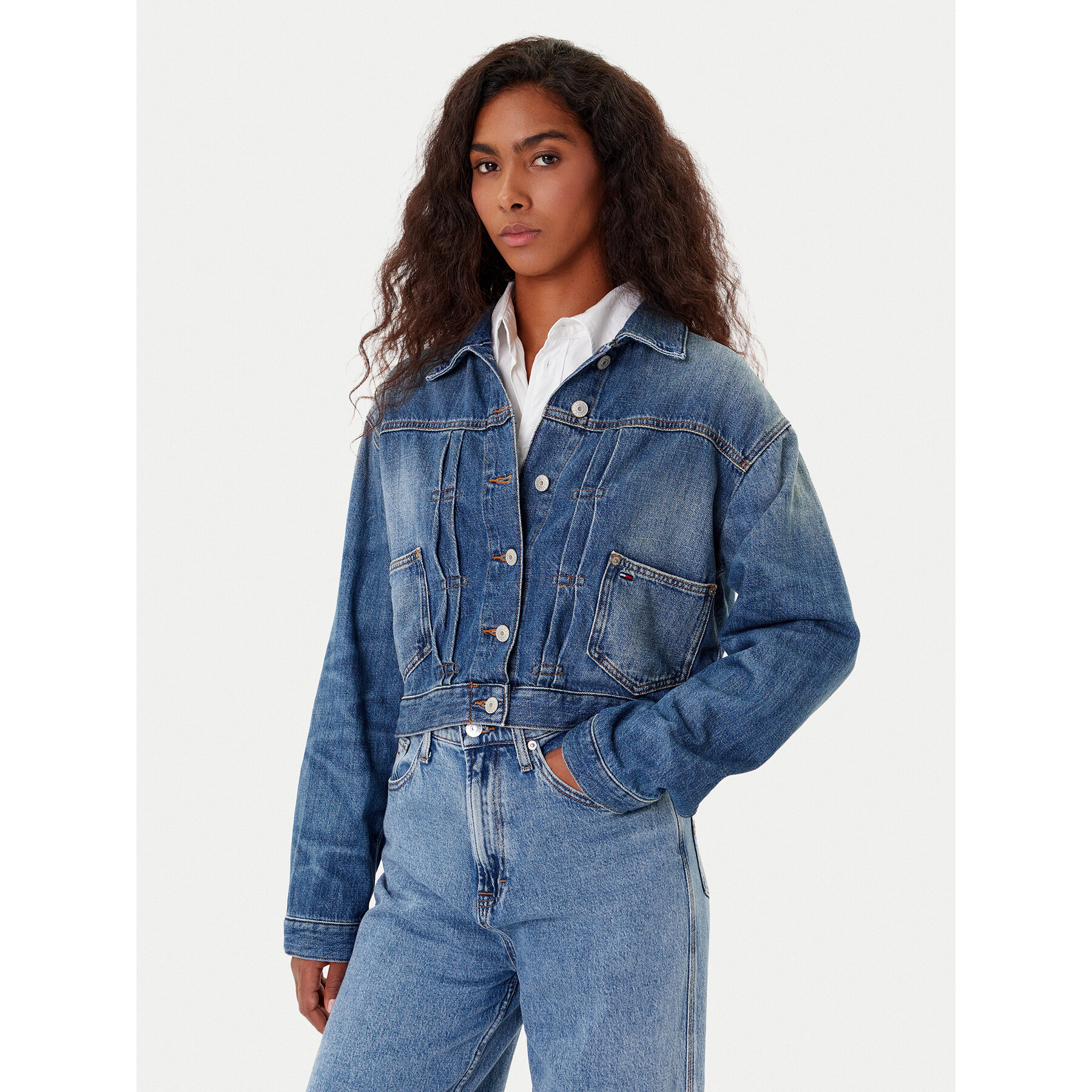 Tommy Jeans Jeansjacke DW0DW21061 Dunkelblau Regular Fit