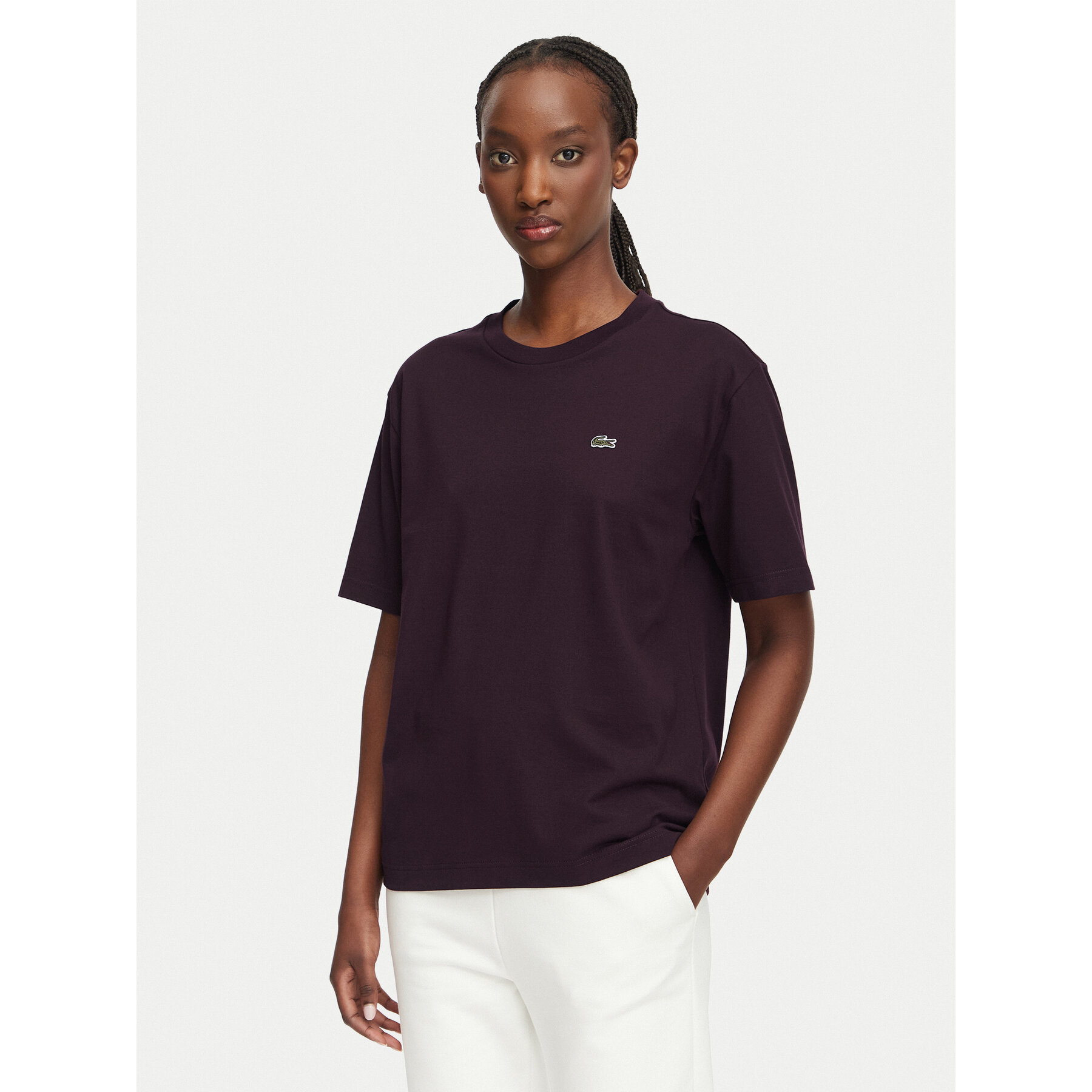 Lacoste T-Shirt TF7215 Dunkelrot Regular Fit