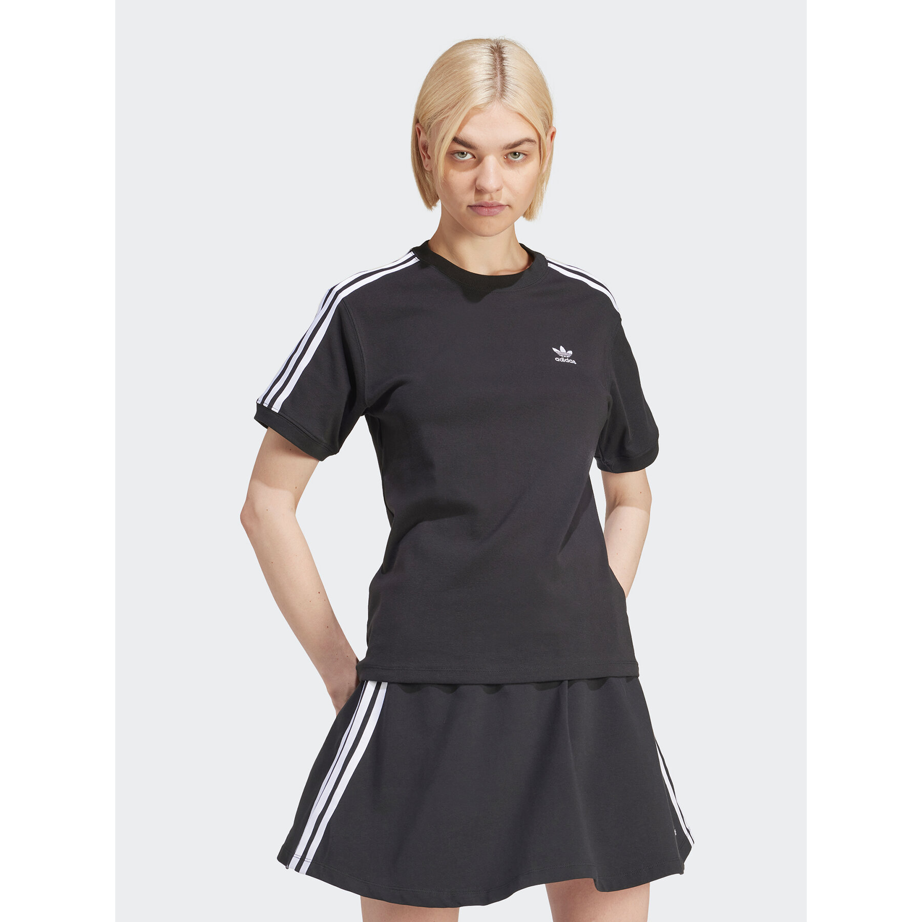 adidas Póló 3-Stripes IU2420 Fekete Regular Fit