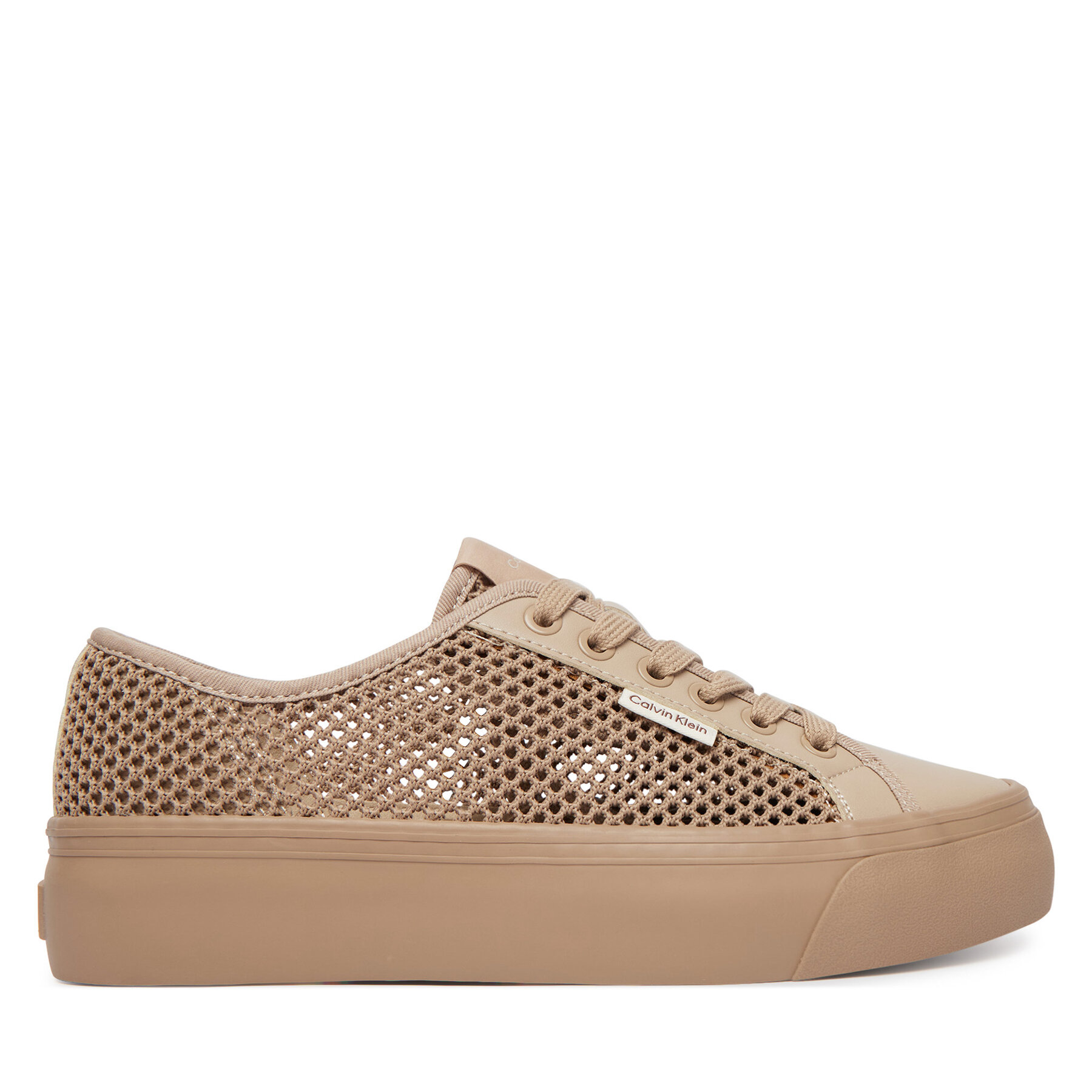 Сникърси Calvin Klein Vulc Flatf Lace Up Lin Mesh HW0HW02971 Бежов