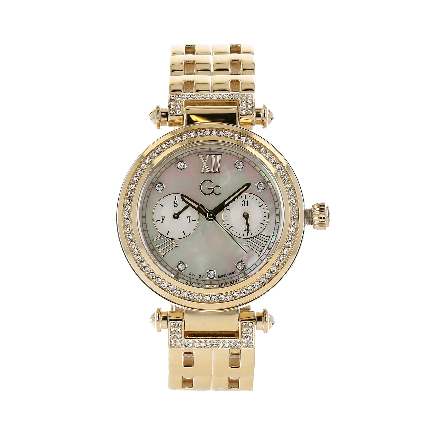 

Жіночий годинник Guess GC Primechic Y78002L1MF GOLD, Чорний
