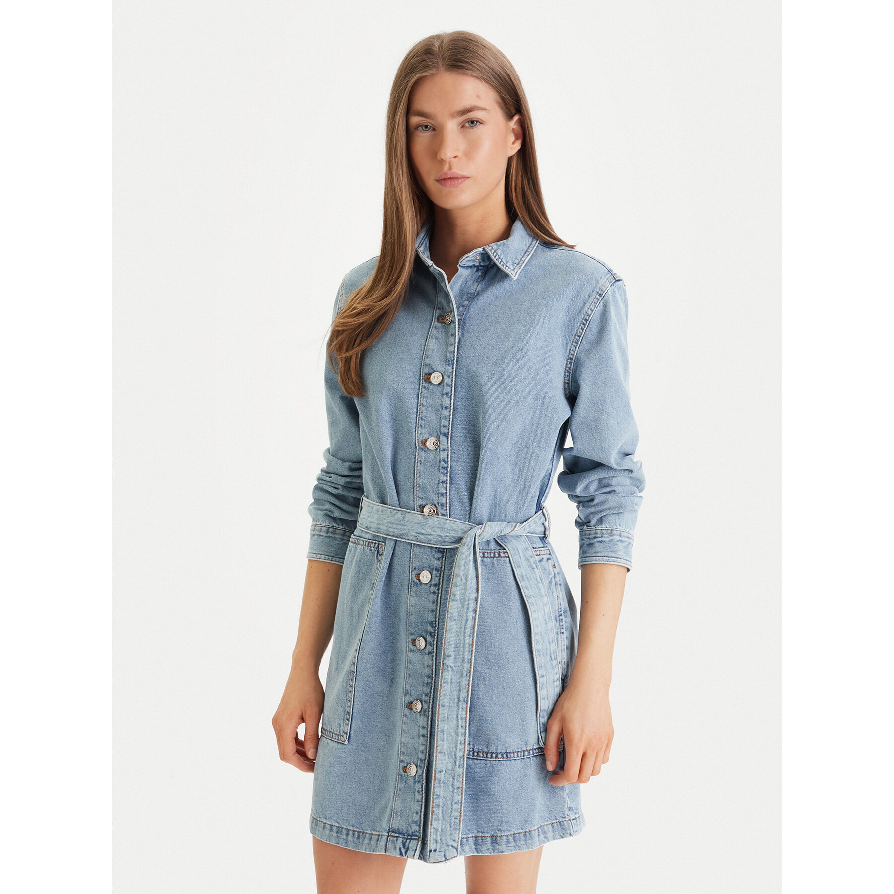 Calvin Klein Jeans Jeanskleid LV047F671G Blau Regular Fit