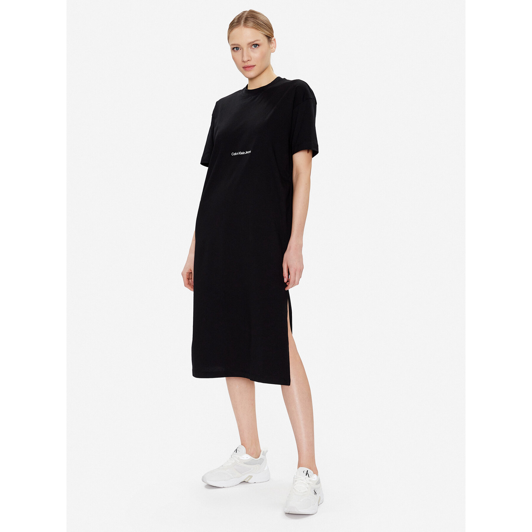 Calvin Klein Jeans Kleid für den Alltag J20J220742 Schwarz Relaxed Fit