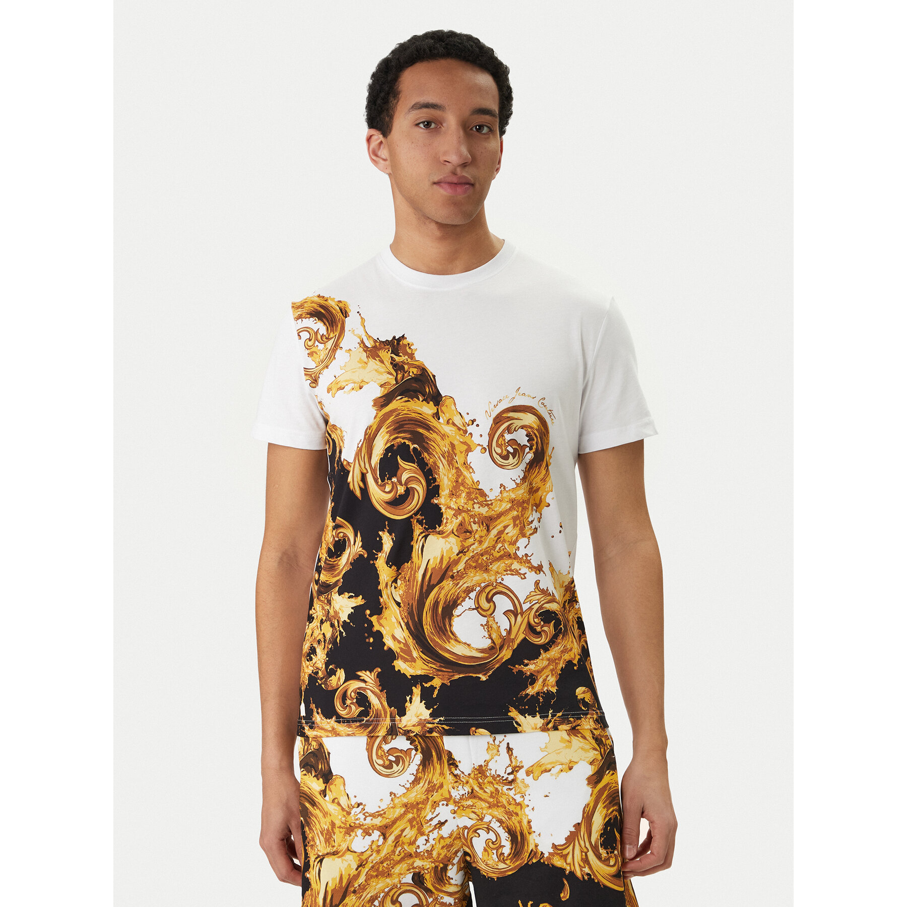 Versace Jeans Couture T-Shirt 80GAH6SB JS541 Weiß Slim Fit