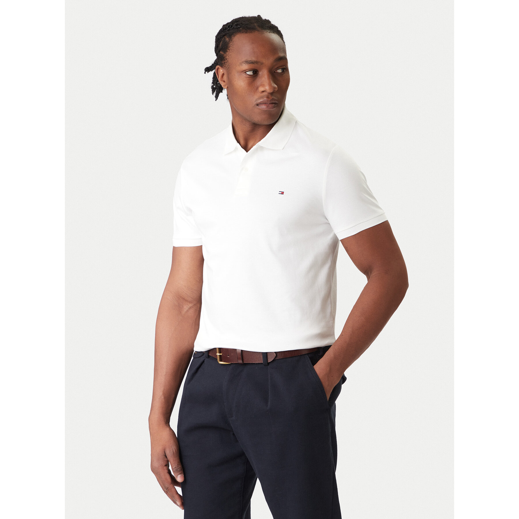 Tommy Hilfiger Polo majica Essential MW0MW35585 Bela Regular Fit