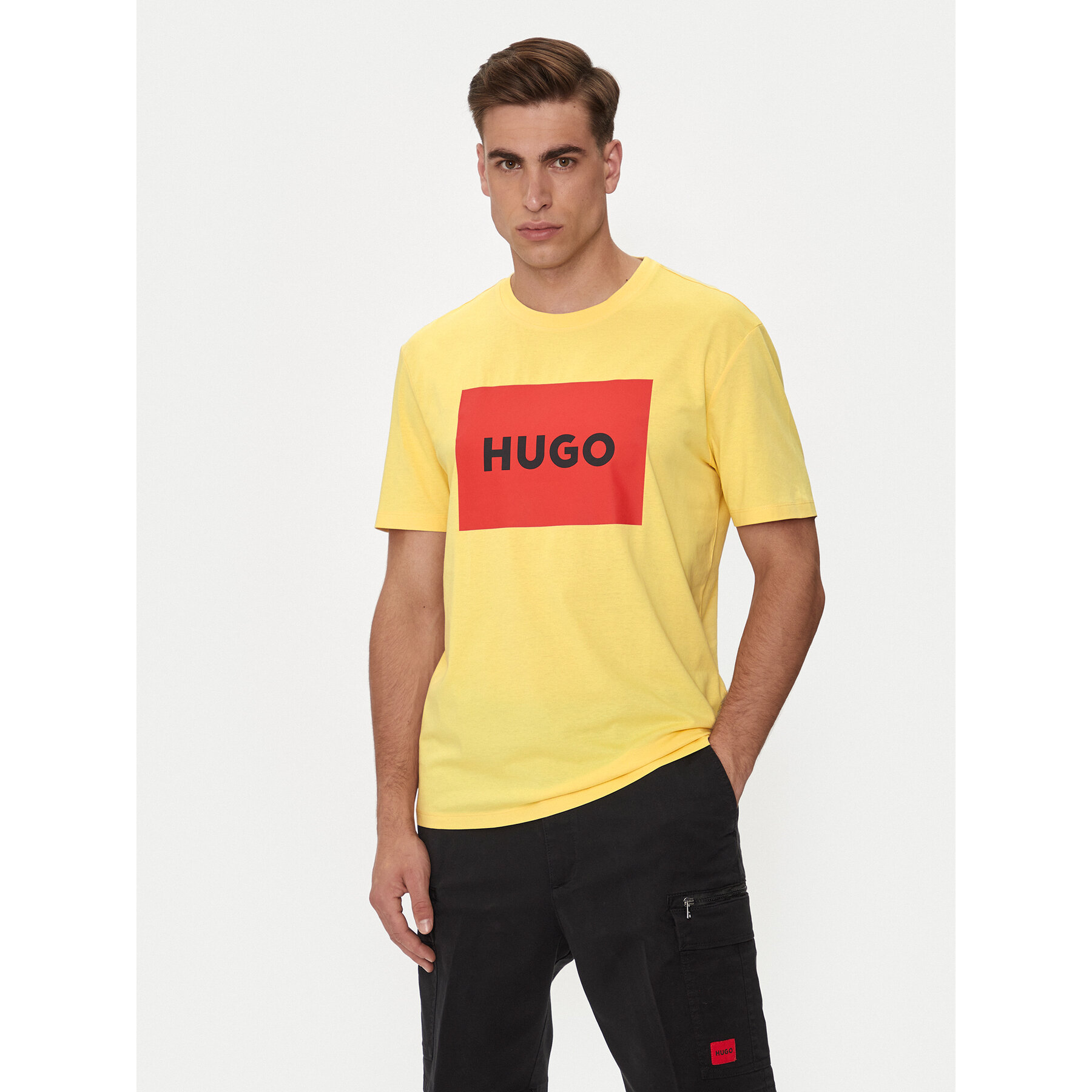 Hugo T-Shirt Dulive222 50467952 Κίτρινο Regular Fit