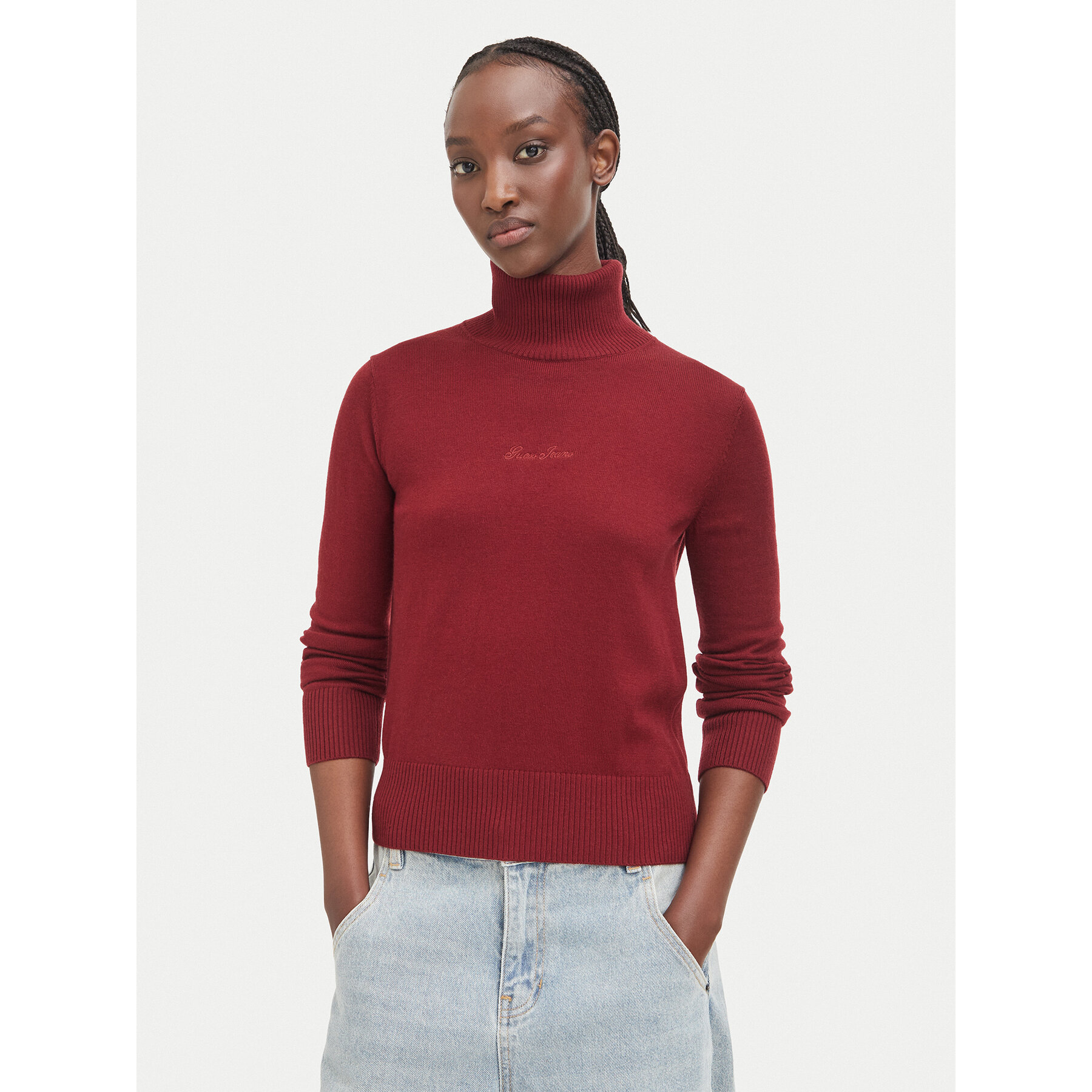 Guess Jeans Rollkragenpullover 184166 Rot Classic Fit