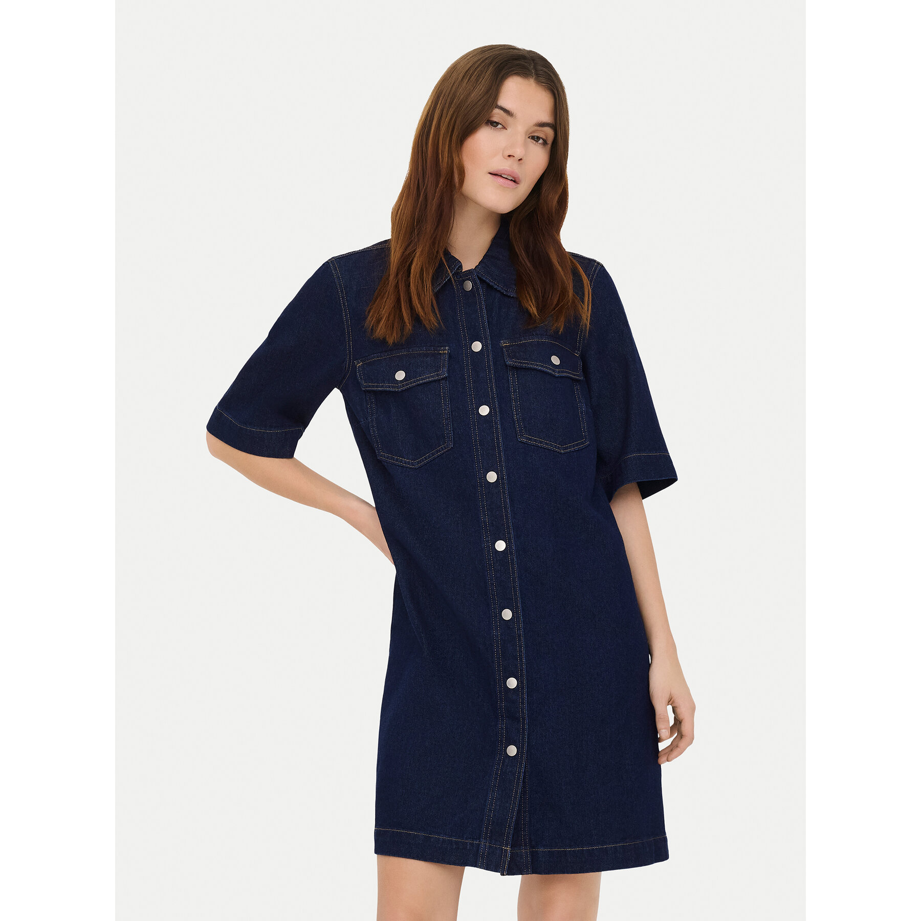 ONLY Jeanskleid Belle 15324384 Dunkelblau Regular Fit
