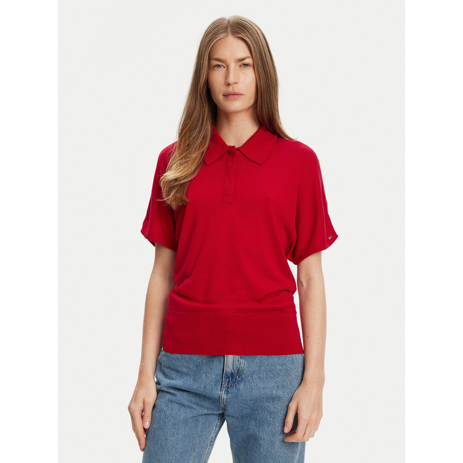 Tommy Hilfiger Pólóing WW0WW45652 Piros Regular Fit