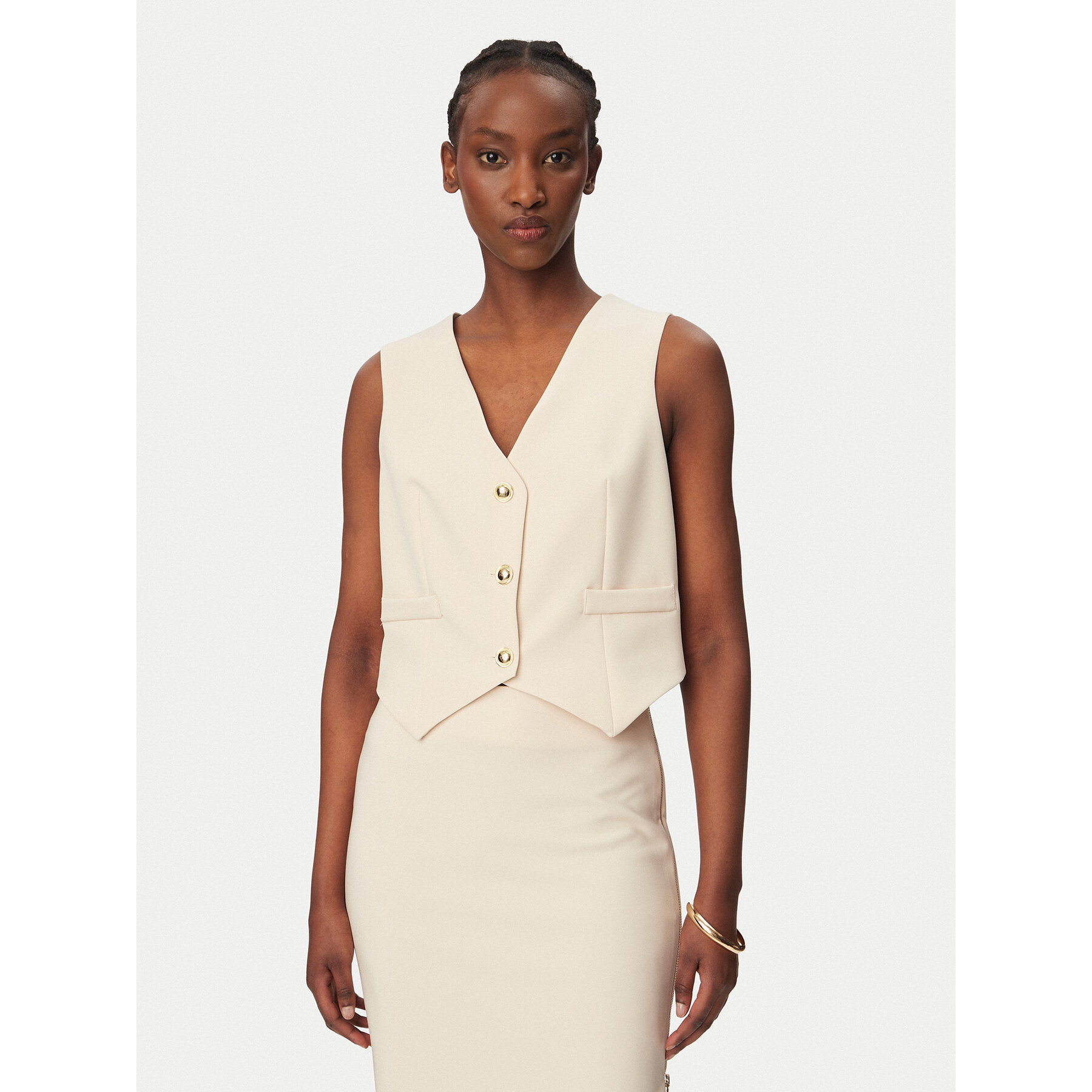 Rinascimento Anzugweste CFC0128644003 Beige Regular Fit